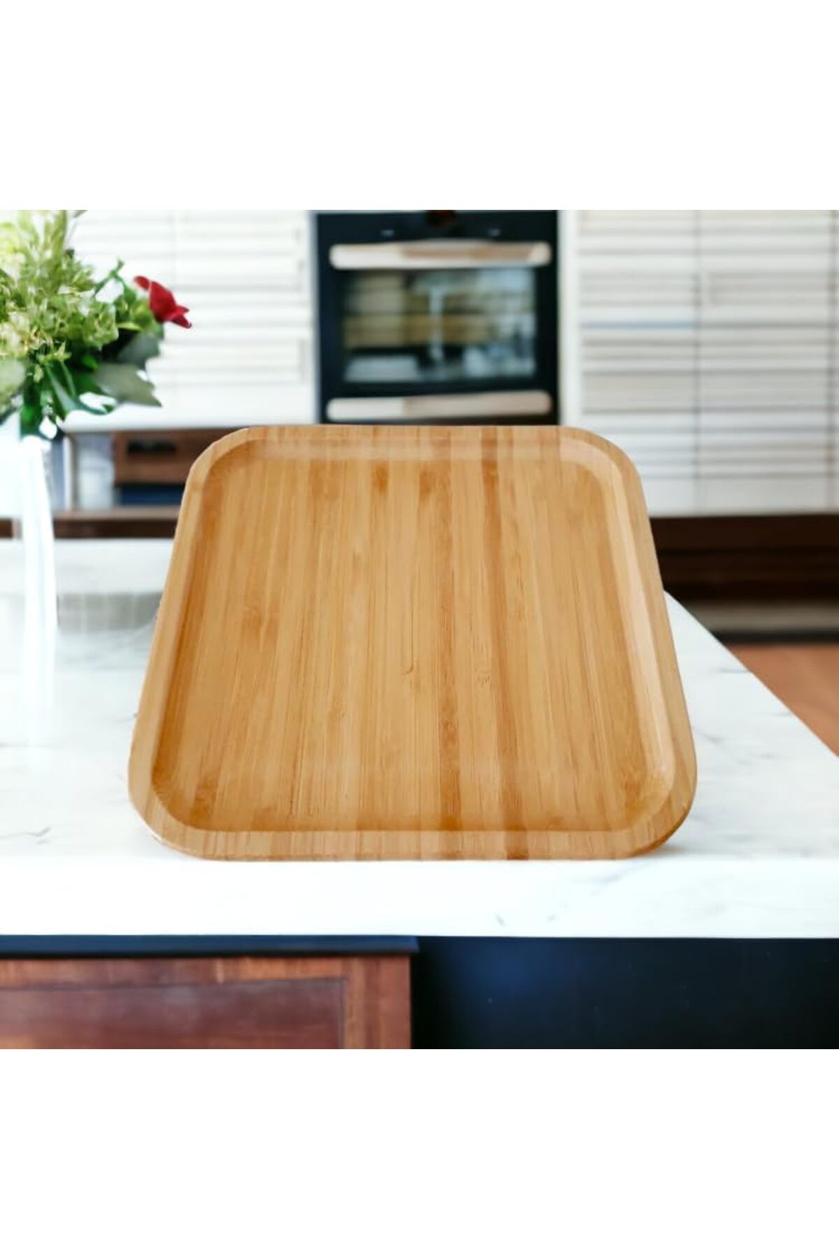 STOREMAX SRT Bambu Lüx Kare Servis 20 * 20cm, Bambu Sunumluk & Çerezlik Kare Sunum Tabağı, Bambu Kare