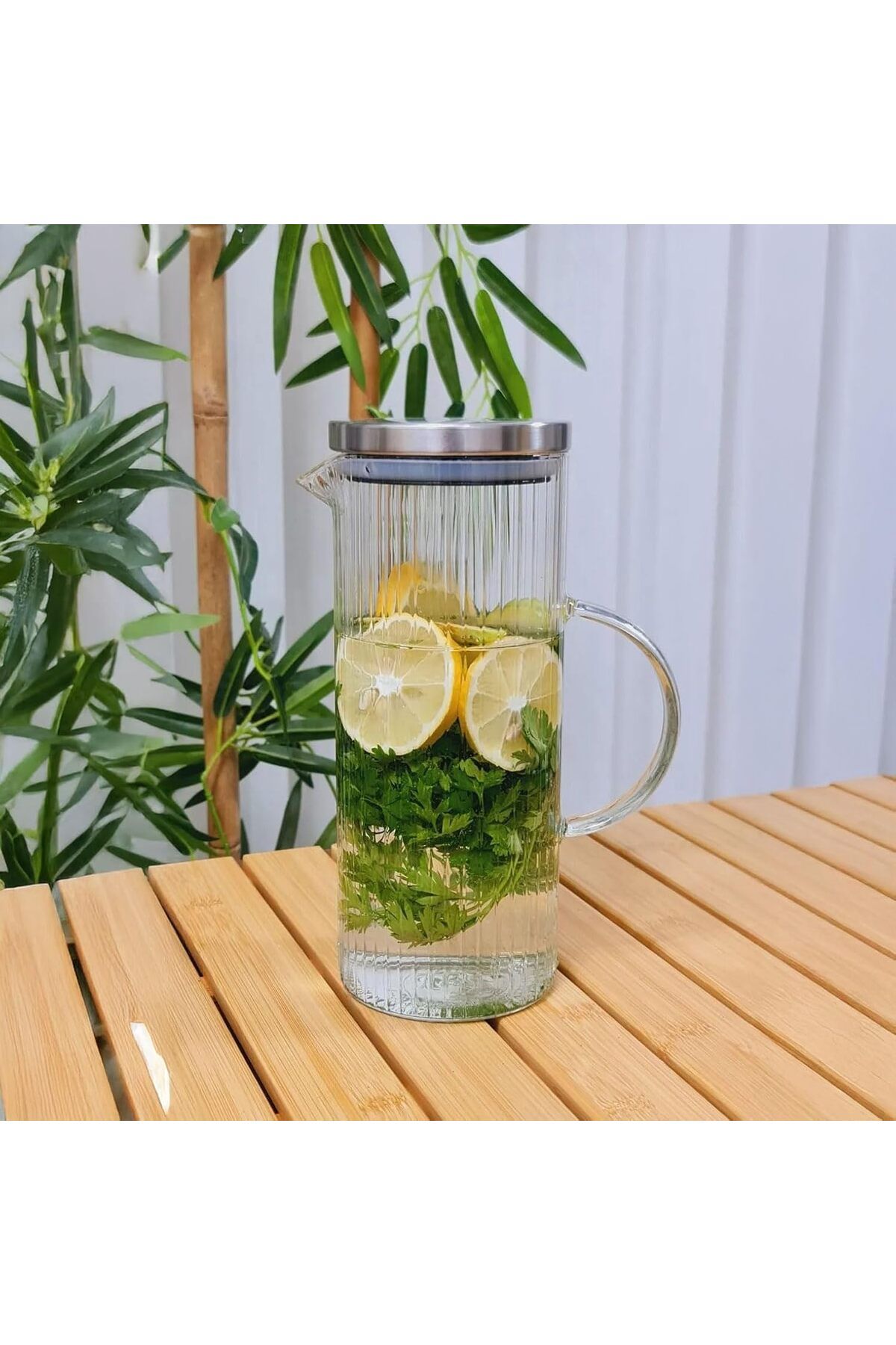 STOREMAX Ezg 1500ml Metal Kapaklı Line Borosilikat Cam Yağlık & Sürahi – Şık, Dayanıklı ve Sağ