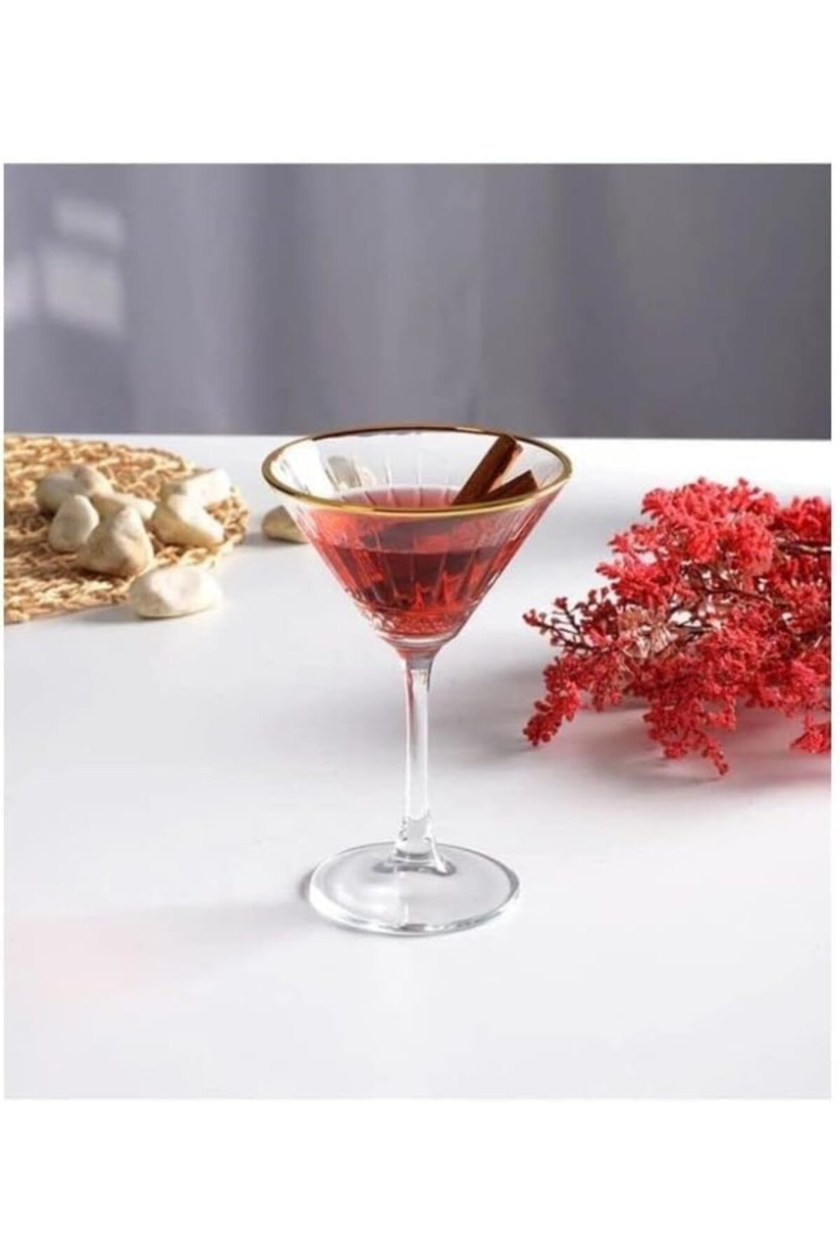 Mu Art Ahşap Mrt Elysia Golden Touch Kokteyl Kadehi, Şeffaf, 220 C Art 871301