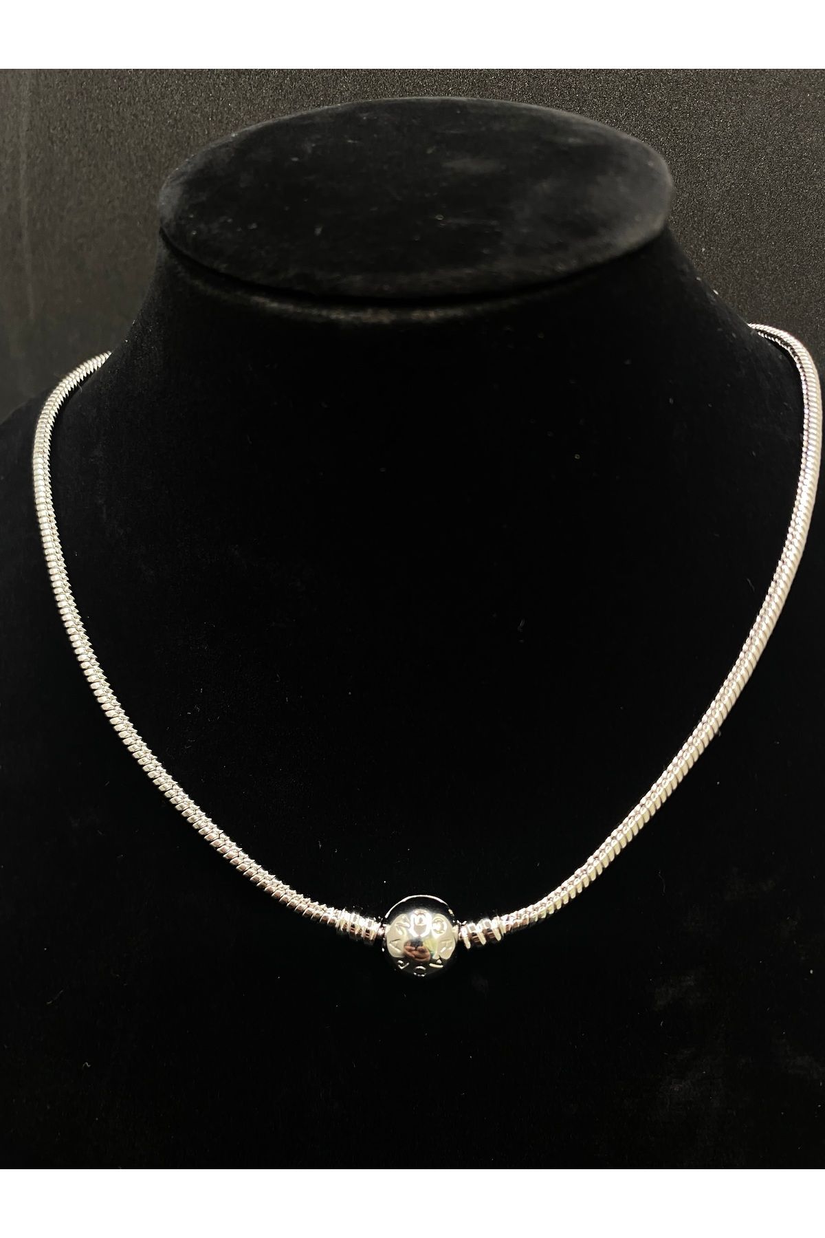 Jiji Jewelery Marka Charm Yılan Zincir Klipsli Gümüş Renk Çelik Kolye