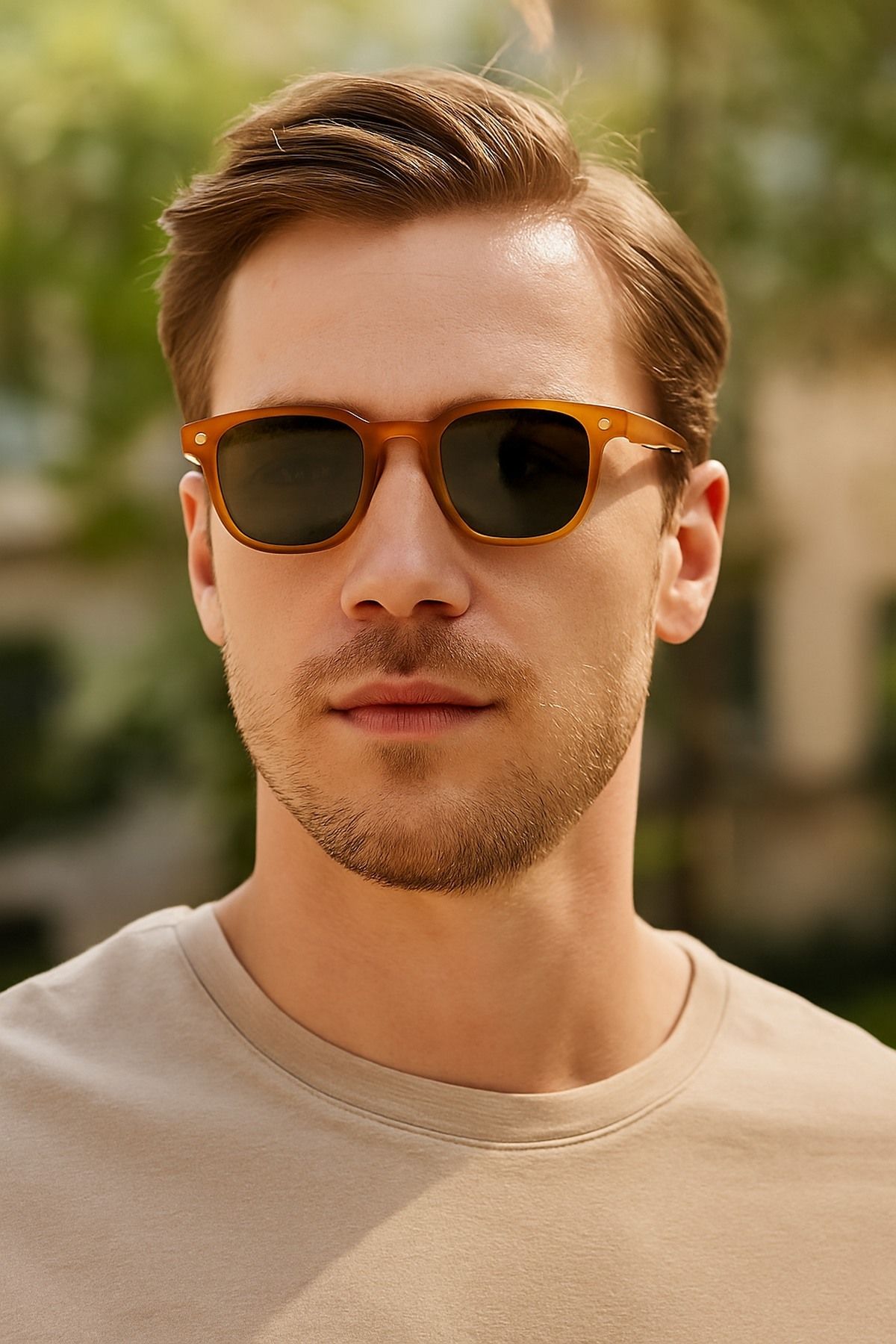 Daniel Klein Yeni Sezon Bal Rengi Çerçeve Yeşil Cam Polarize Erkek Güneş Gözlüğü