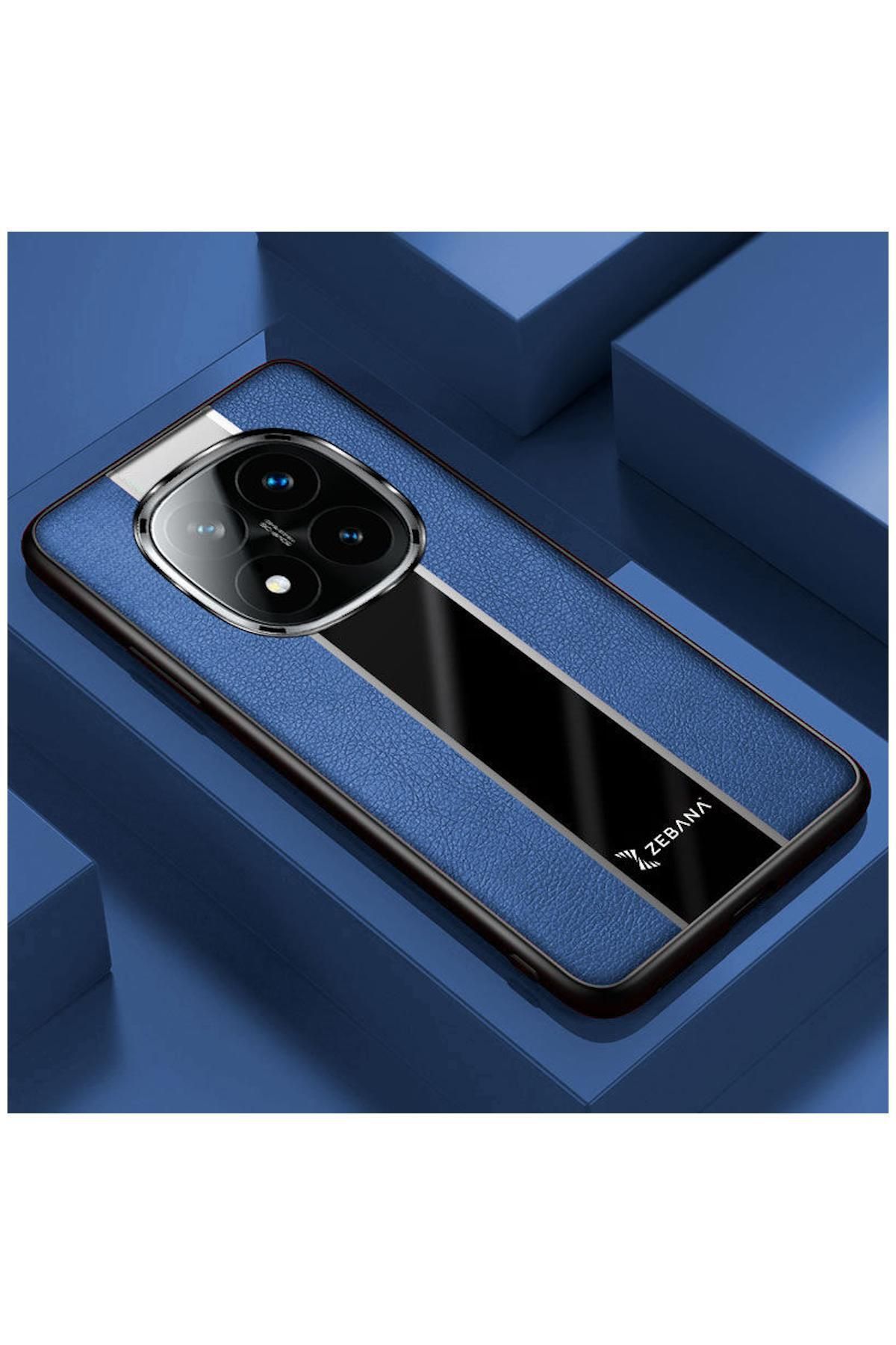 Zebana Xiaomi Poco X7 Uyumlu Kılıf Zebana Premium Deri Kılıf Mavi