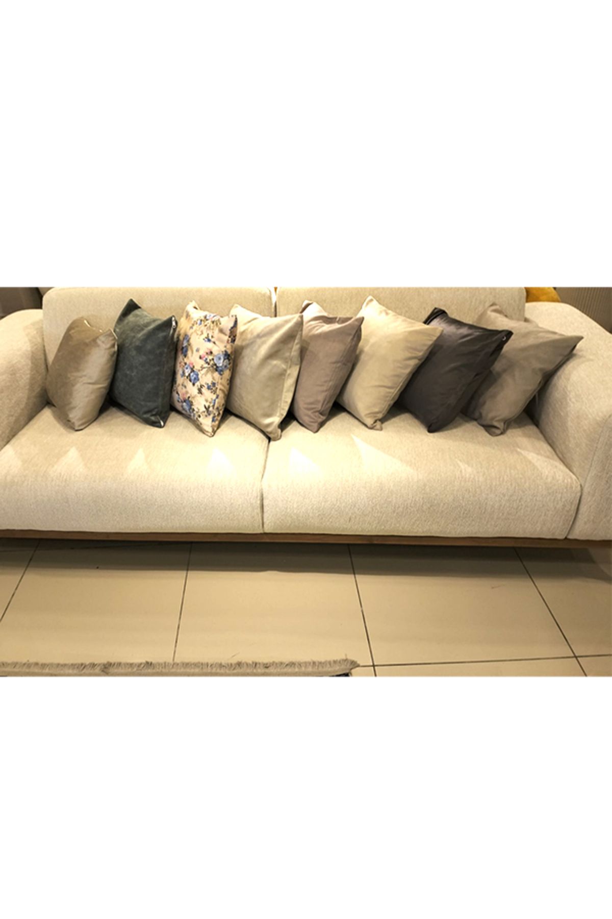 KIrlentçi Ahmet Kadife Dokulu Karisik Renkli Kırlent Yastık Minder Kılıfı 6 Adet 45x45 cm Koltuk Kanepe Fermuarlı