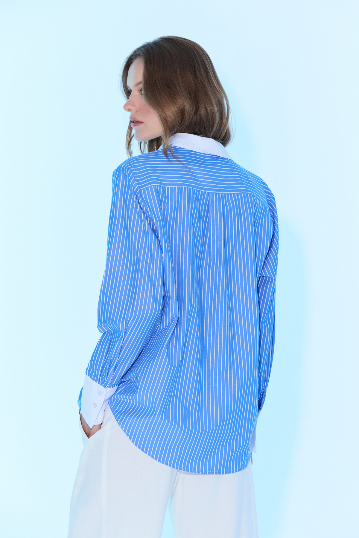 Sagaza Studio  Ss6025 Selıta Oversıze Gömlek - Görsel 3