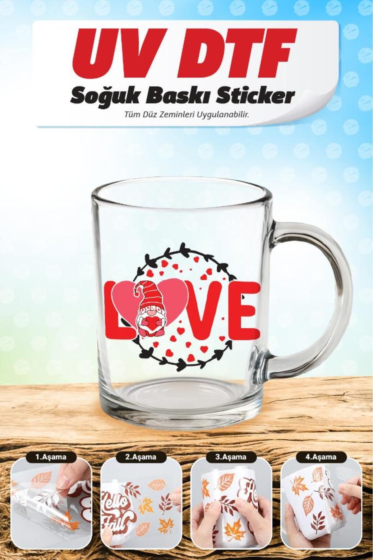 t tuğset etiket Desenli Kupa Bardak Sarma Transfer Etiketi (Laptop Tablet Bavul Cam Duvar) Kabartma Sticker Çıkartm