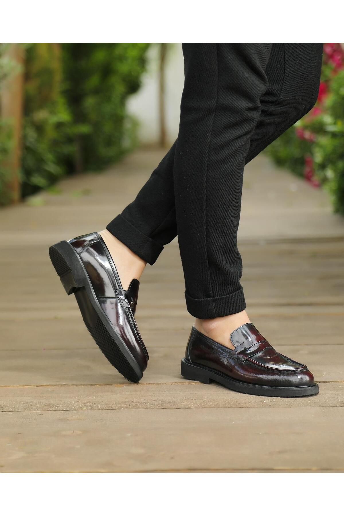 ByItallanoshoes CKARET RED NAZPO 3004 HAKİKİ DERİ GÜNLÜK ERKEK KLASİK AYAKKABI