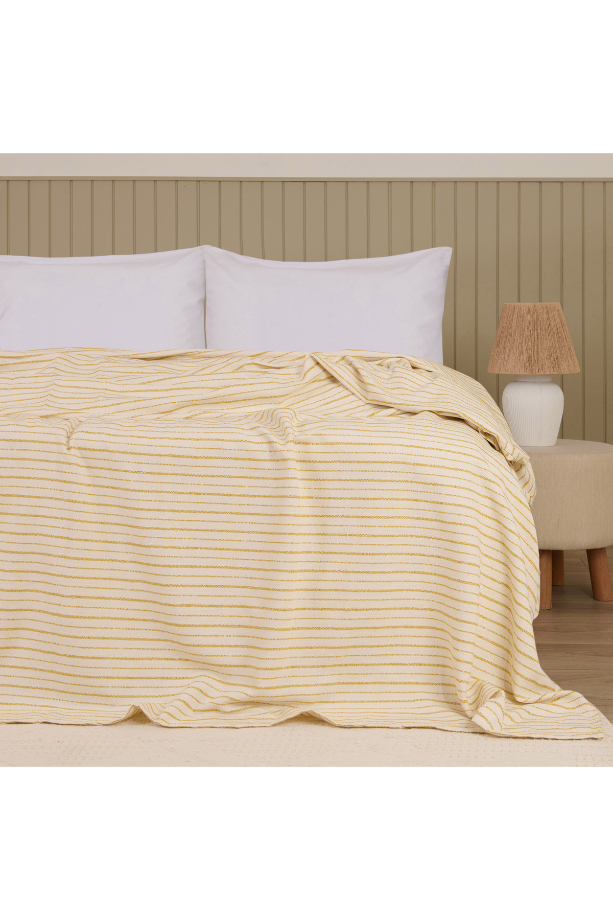 Evidea-Soft Solea Double Pike - Ecru / Mustard - 220X240 cm 1