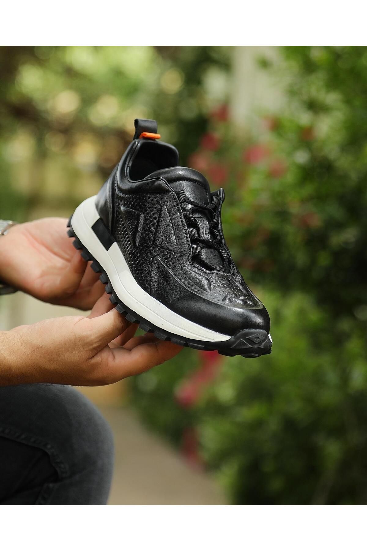 ByItallanoshoes BLACK KEVOR 0142 HAKİKİ DERİ GÜNLÜK ERKEK SNEAKER AYAKKABI