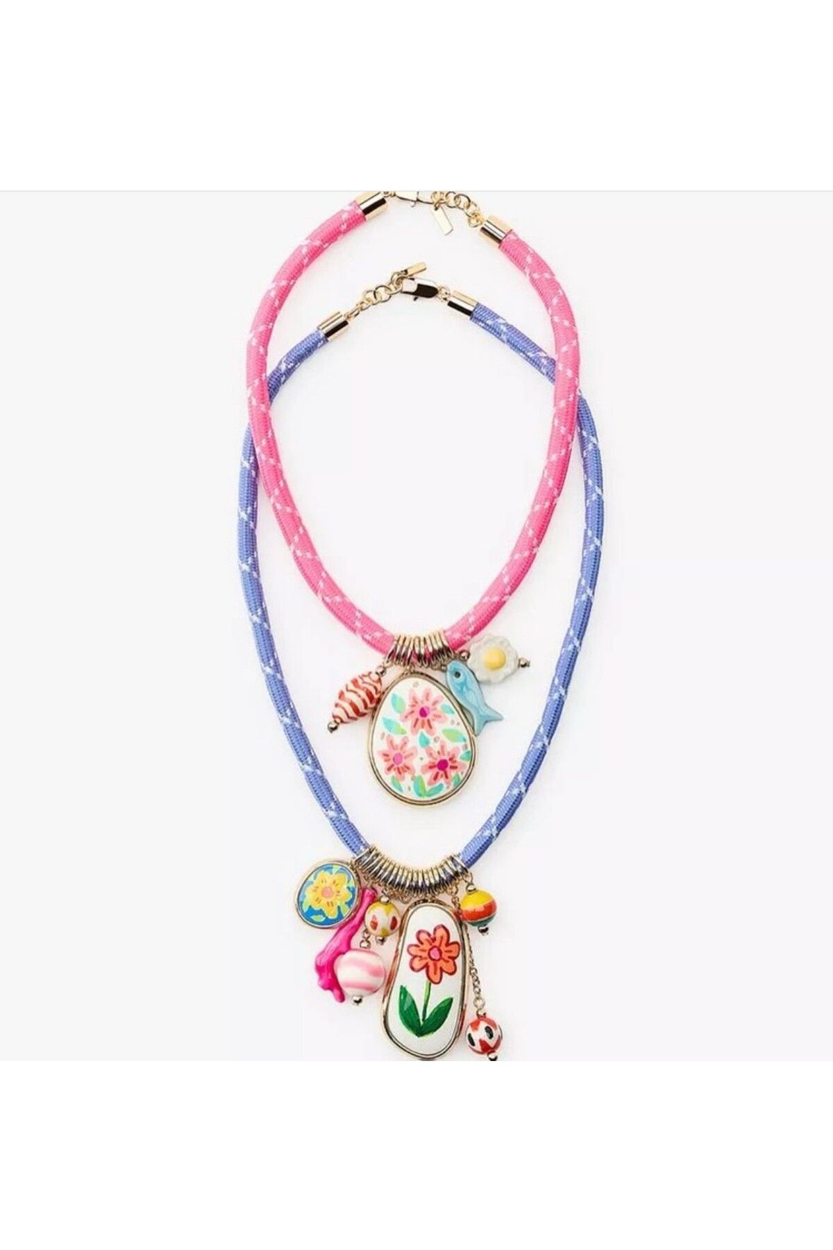 CHARMLUCKY ÇELİK 2Lİ HALAT İP CHARM KOLYE