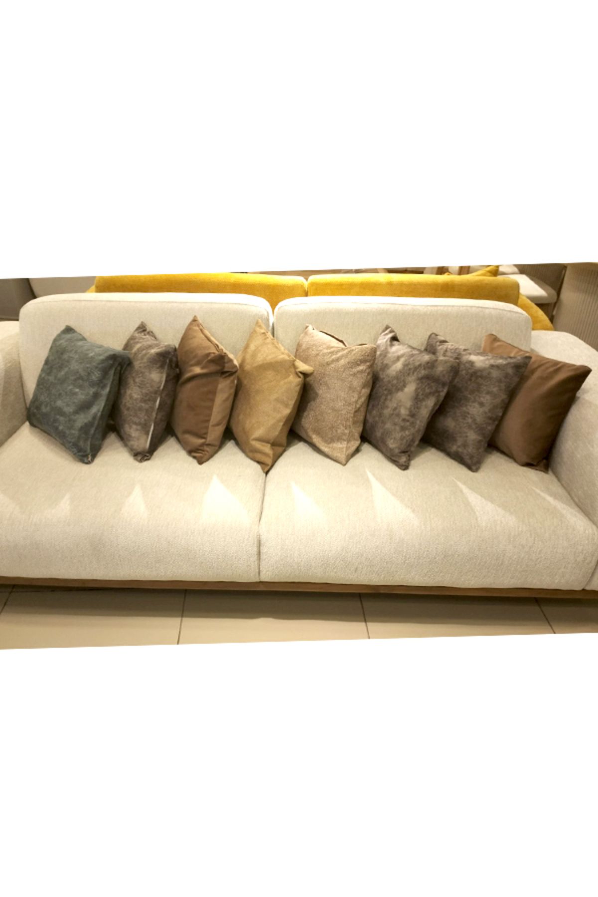 KIrlentçi Ahmet Kadife Dokulu Karisik Renkli Kırlent Yastık Minder Kılıfı 8 Adet 45x45 cm Koltuk Kanepe Fermuarlı