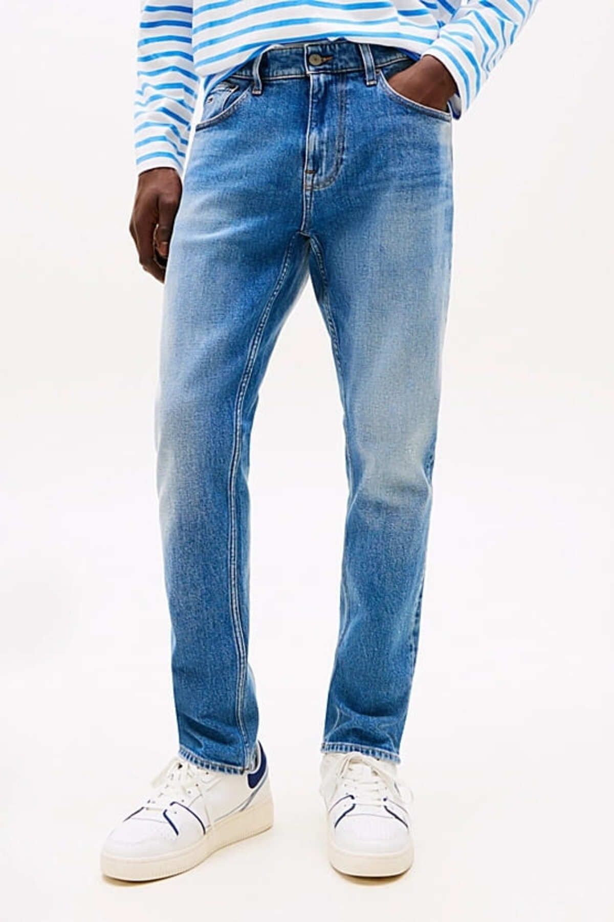 Tommy Hilfiger Erkek Th Austin Slim Dar Paça Jeans - Mavi
