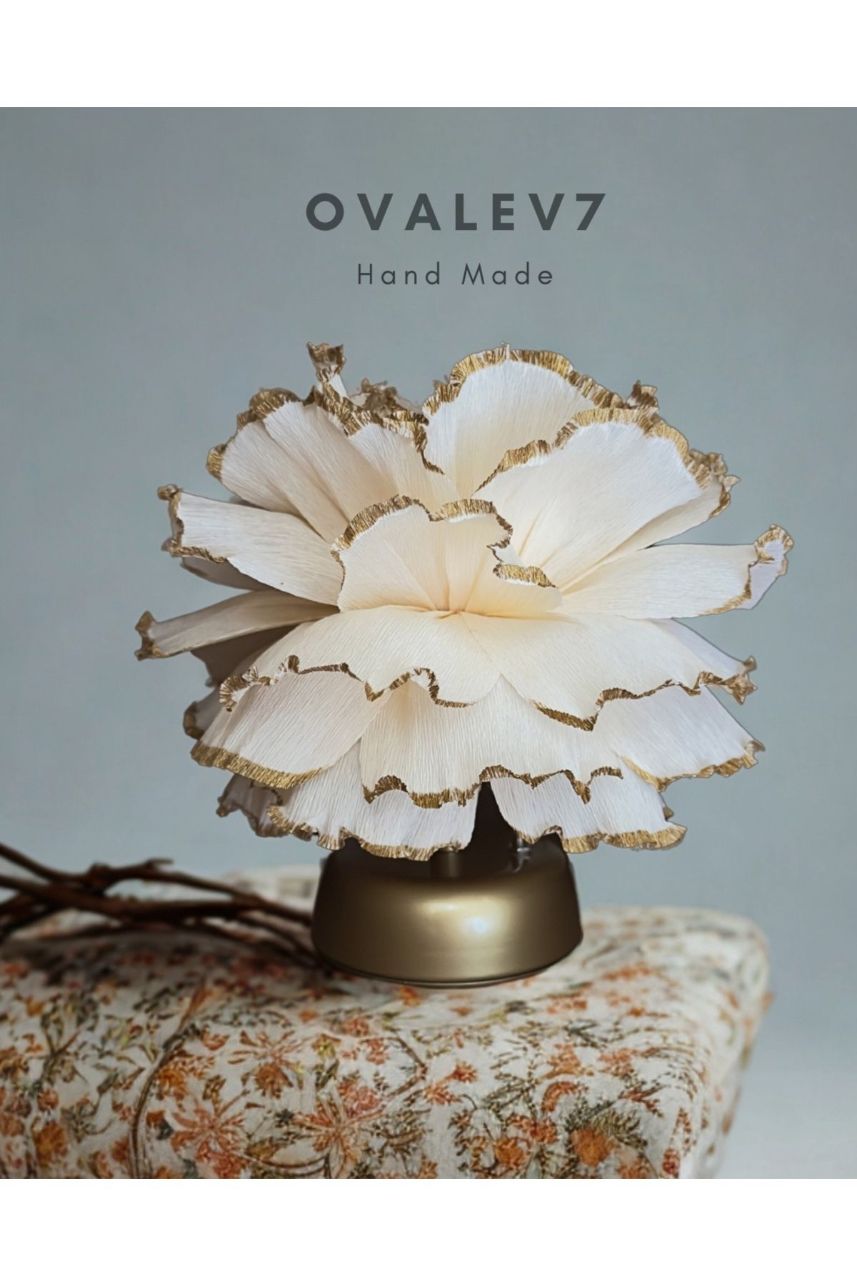 OVALEV Gold Detaylı Date Medusa Model Pilli Aydınlatma