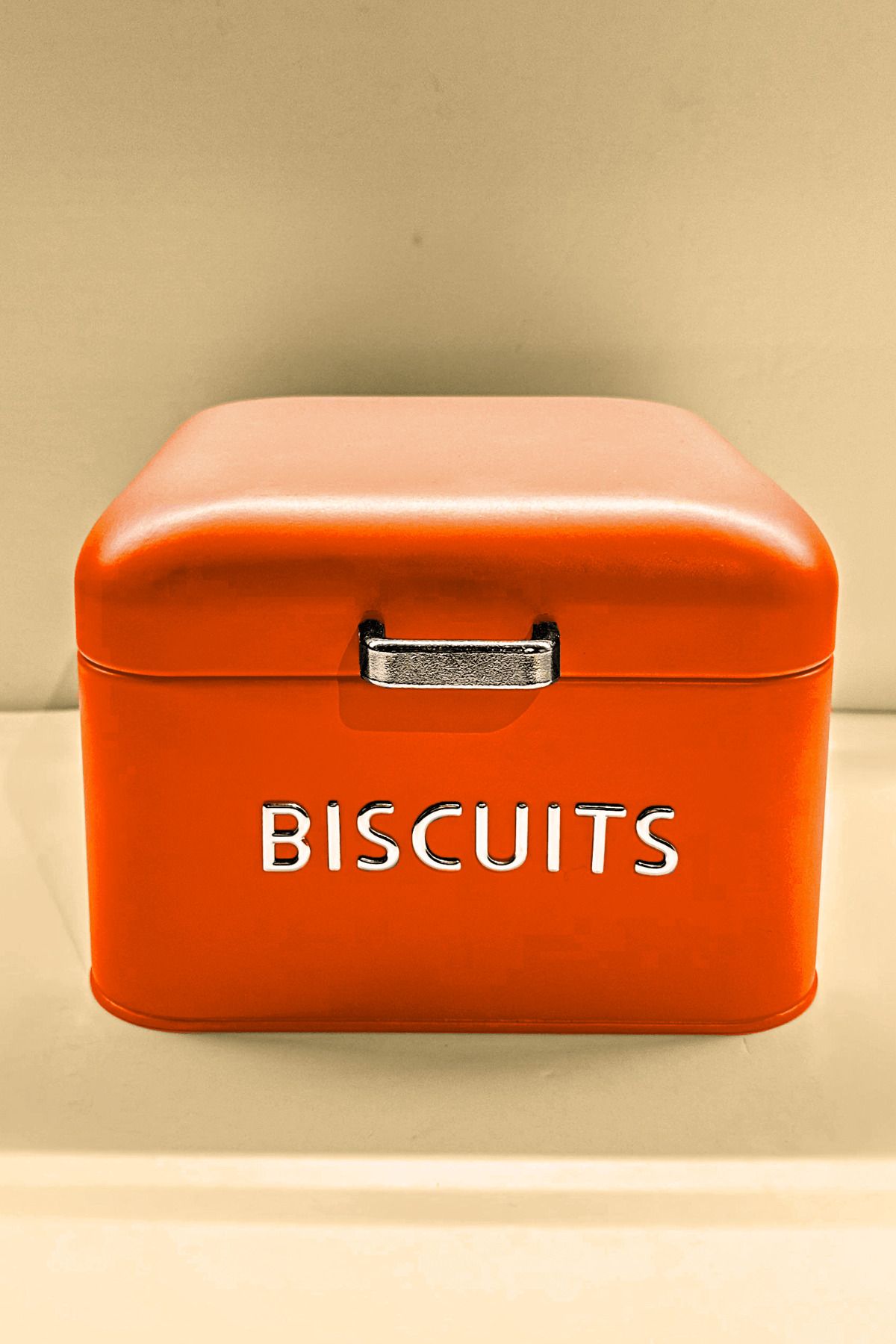 Sarkap Home Biscutis Galvaniz Metal Saklama Kutusu - Kırmızı