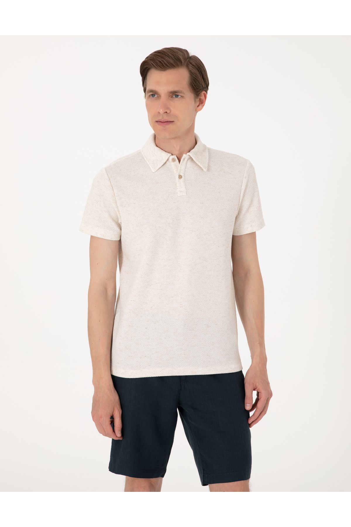 Pierre Cardin Bej Slim Fit Tişört 50303867-VR011