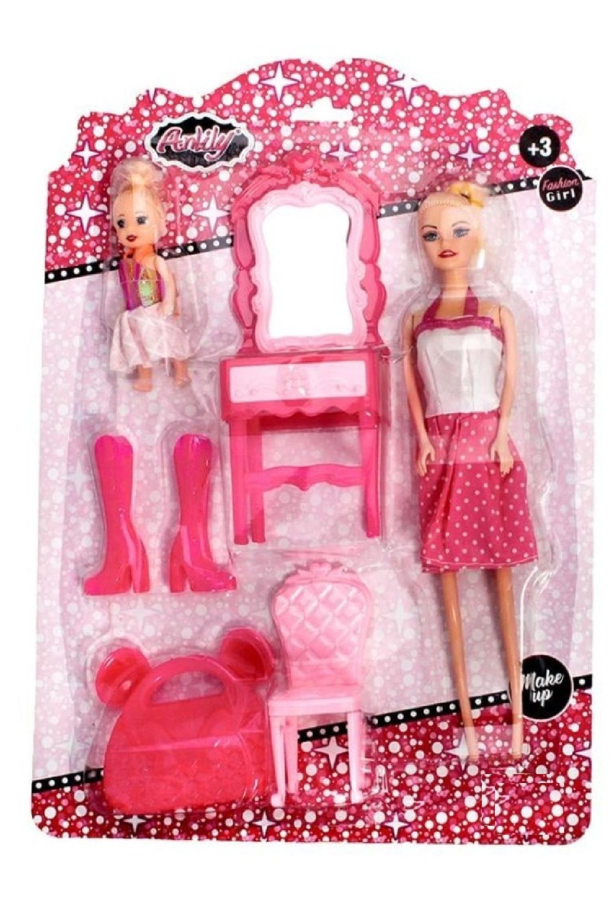 toysclub ANLILY BEBEKLI MAKYAJ MASALI SET