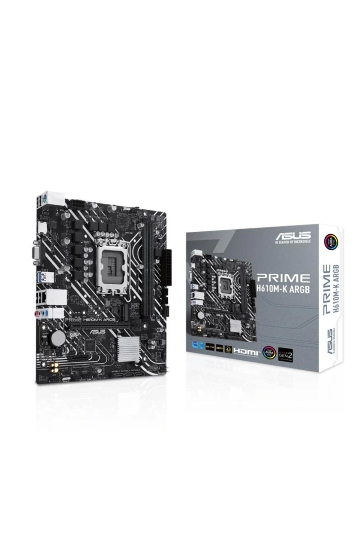 ShopNova ASUS PRIME H610M-K ARGB DDR5 5600MHZ 1XVGA 1XHDMI 1XM.2 USB 3.2 MATX 1700P (12. / 13. VE 14. NESİL İ