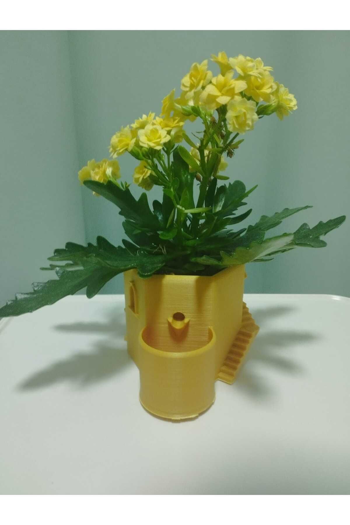 Kidkodbot 3D Baskı Merdiven Detaylı Villa Sükulent Saksısı İkinci Versiyon