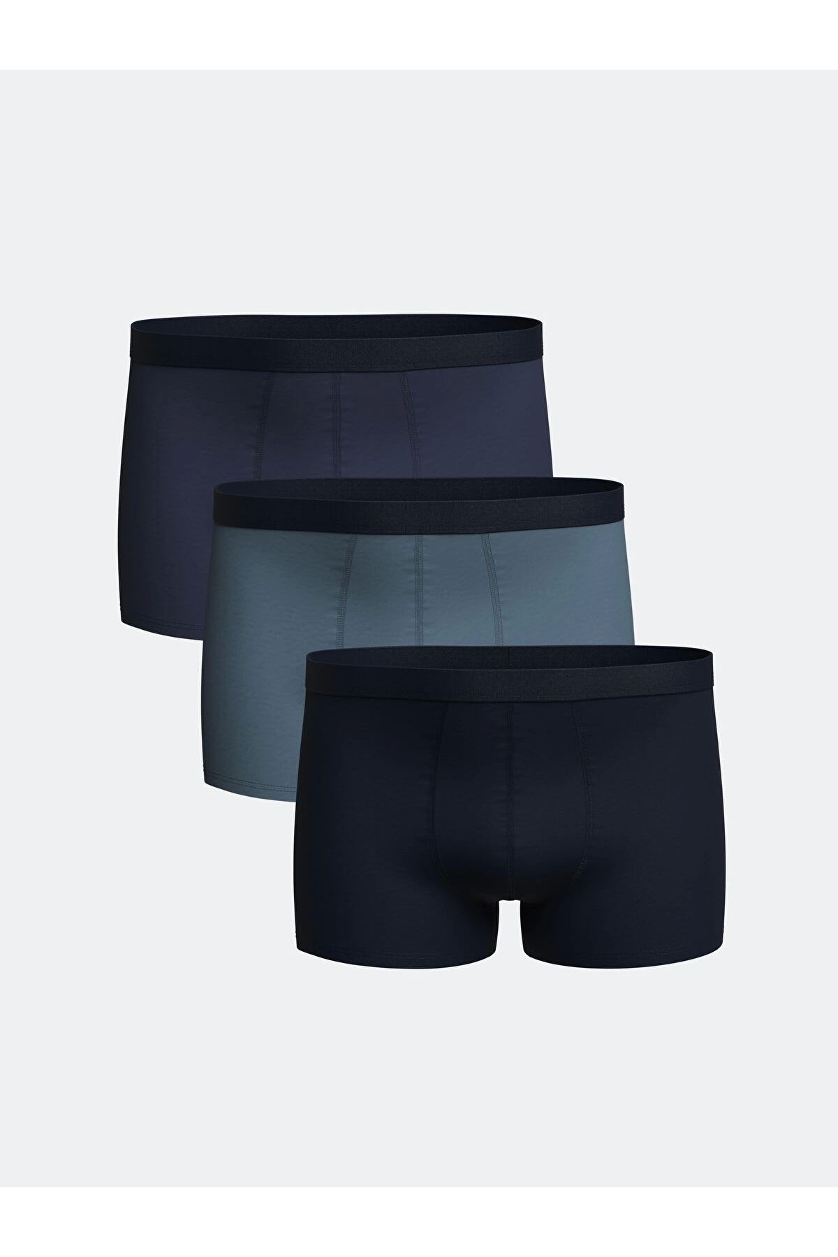 LC Waikiki Indigo Rahat Kalıp Pamuklu Esnek Erkek Boxer 3'lü