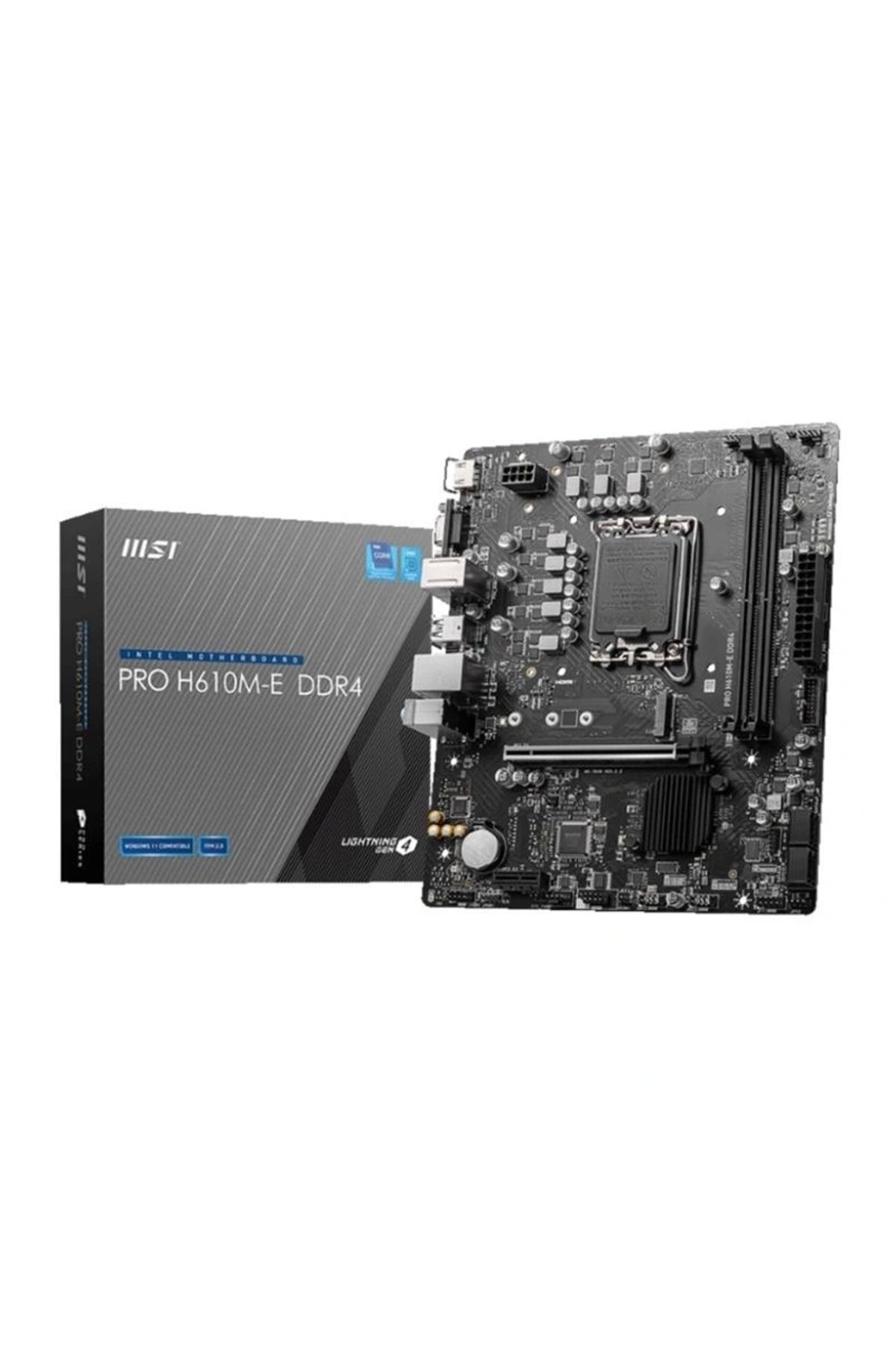 ShopNova MSI PRO H610M-E DDR4 3200MHZ 1XVGA 1XHDMI 1XM.2 USB 3.2 MATX 1700P (12. / 13. VE 14. NESİL İŞLEMCİ U