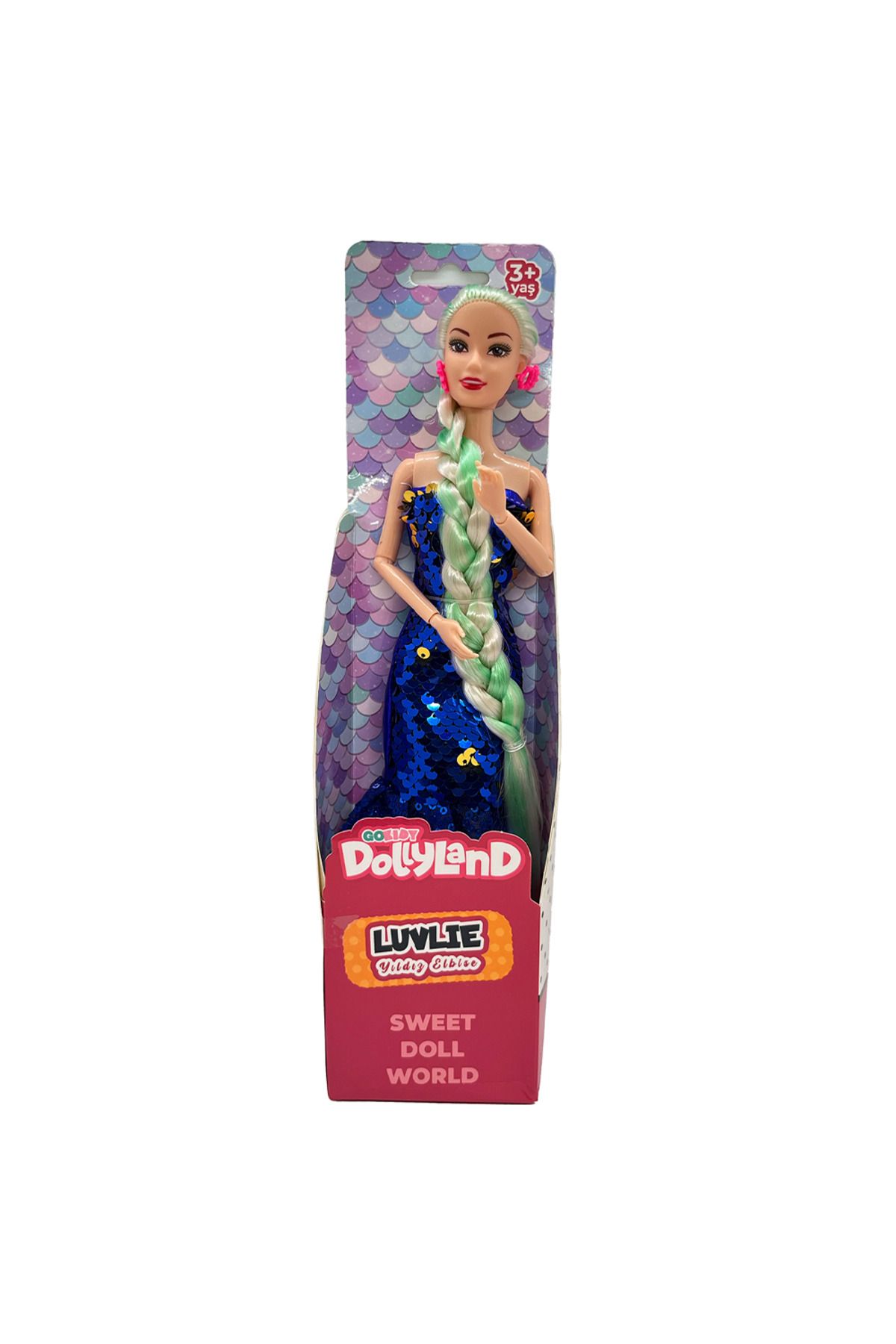 Gokidy DollyLand Manken Bebek Payetli Yıldız Elbise - Mavi