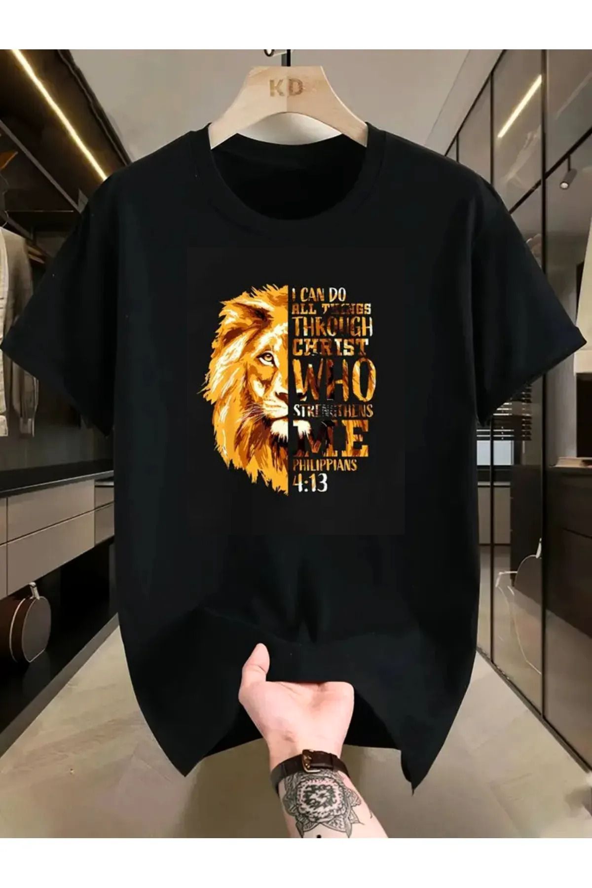 İnazuma Outdoors Unisex Oversize Baskılı Pamuklu Bisiklet Yaka Kısa Kollu SİYAH T-shirt Taraftar 5 Yıldız