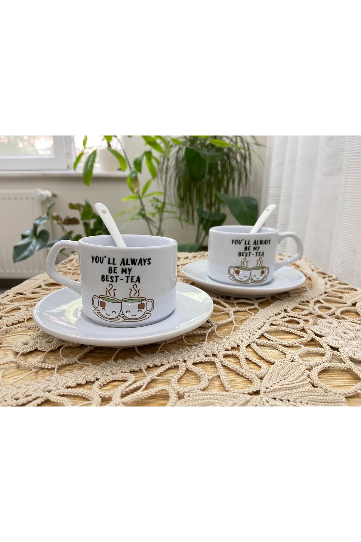 Alpstore Kahve Kupası “You’ll always be my best-tea.” İkili Fincan Seti