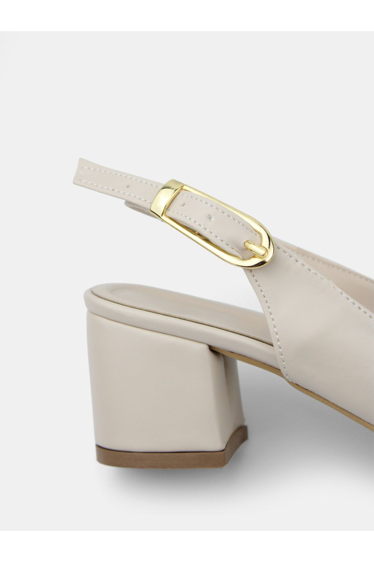 MAGGIO-Cream Women's Heeled Shoes Are Narrow Fit, Buy One Size Larger 4