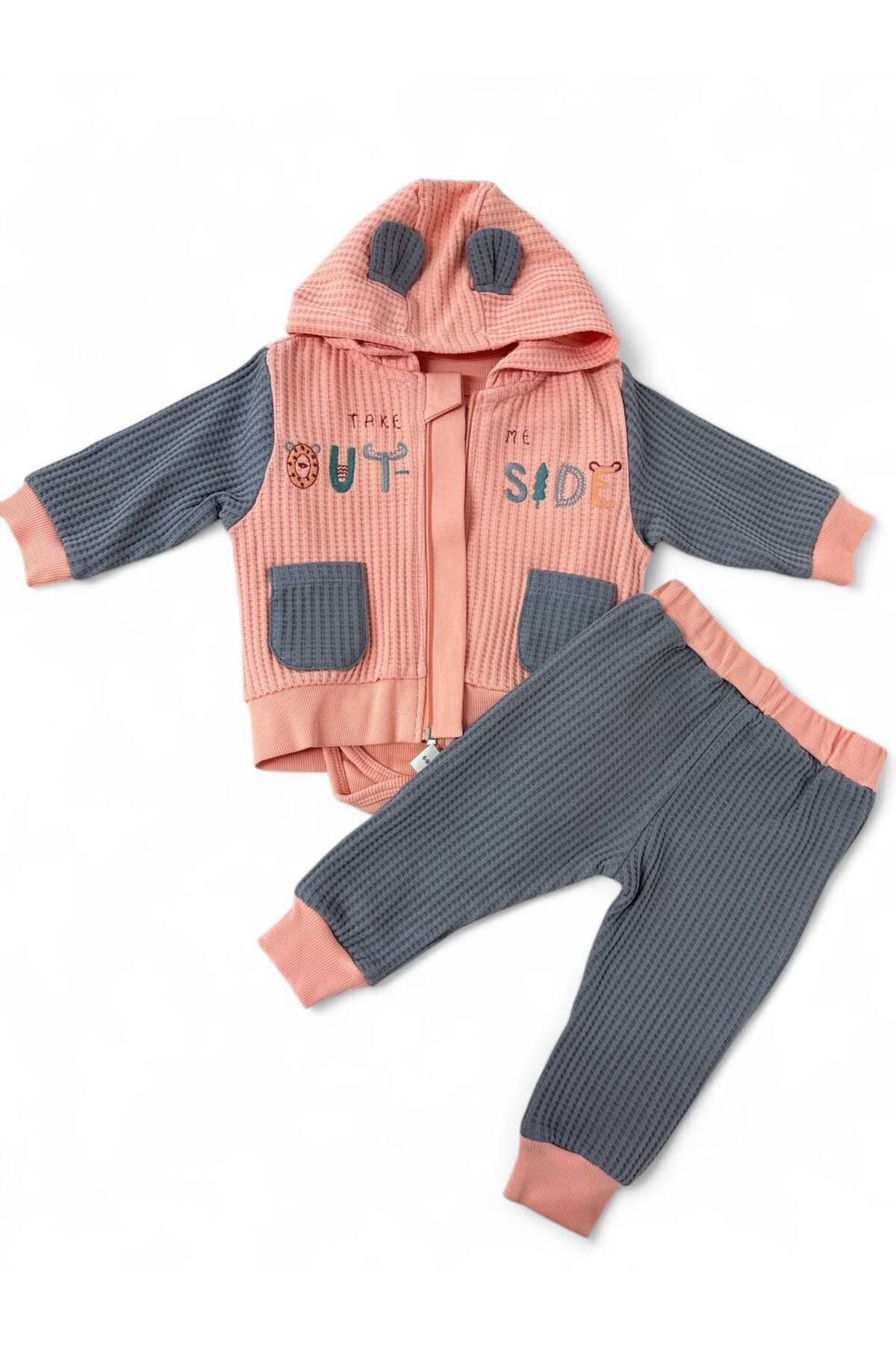 WOWOKİDS TAKIM BODY KAPÜŞONLU PANTOLON WAFFLE