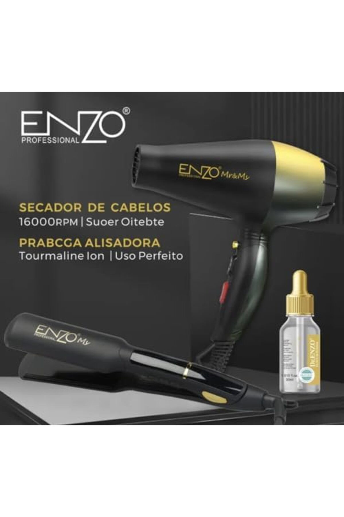 ENZO-EN-3960 Styling Kit: Ionic Dryer + Straightener + Serums - Intl Version 3