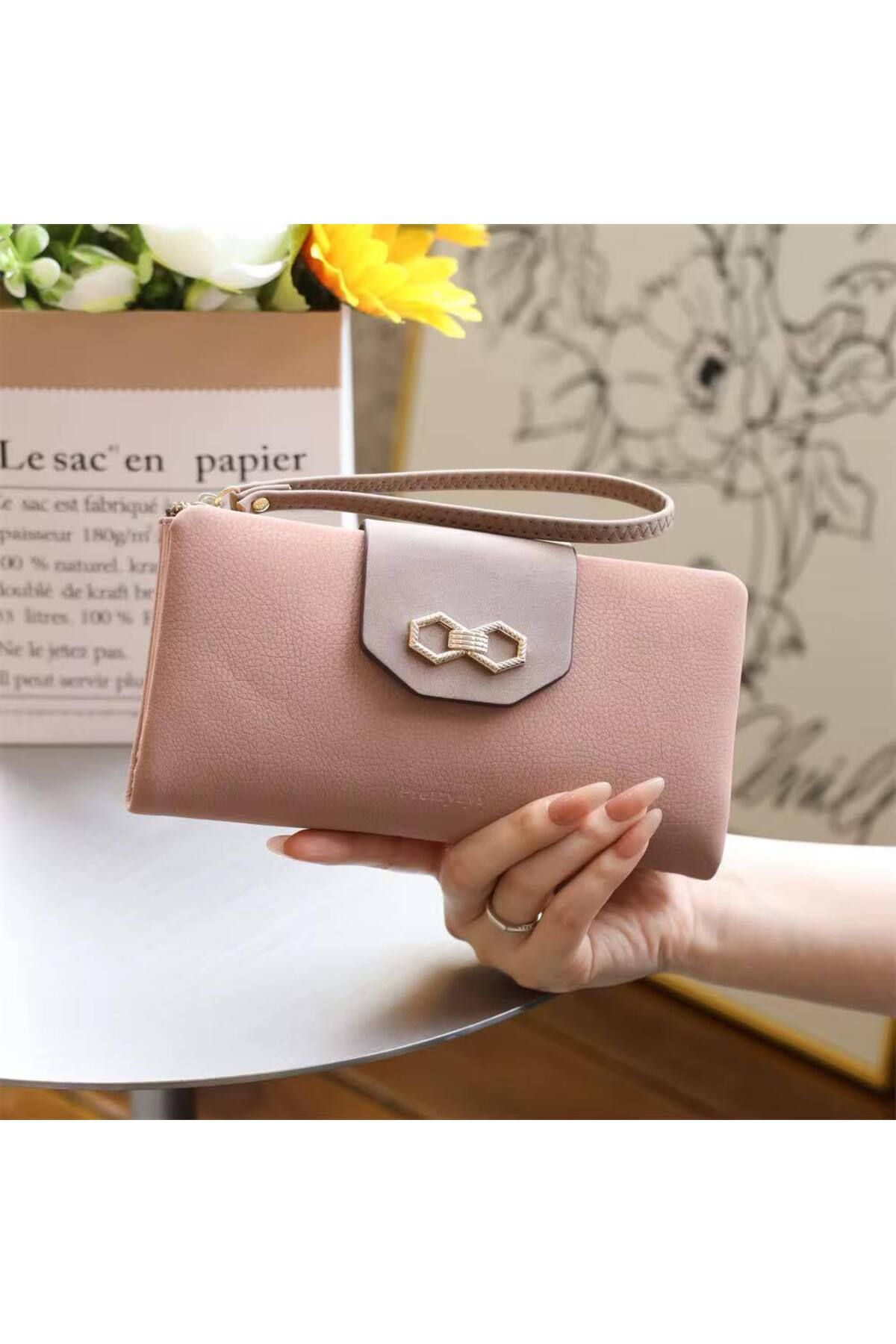 rinkadoll Yeni tasarım kaliteli bileklikli yumuşak doku kullanışlı cüzdan