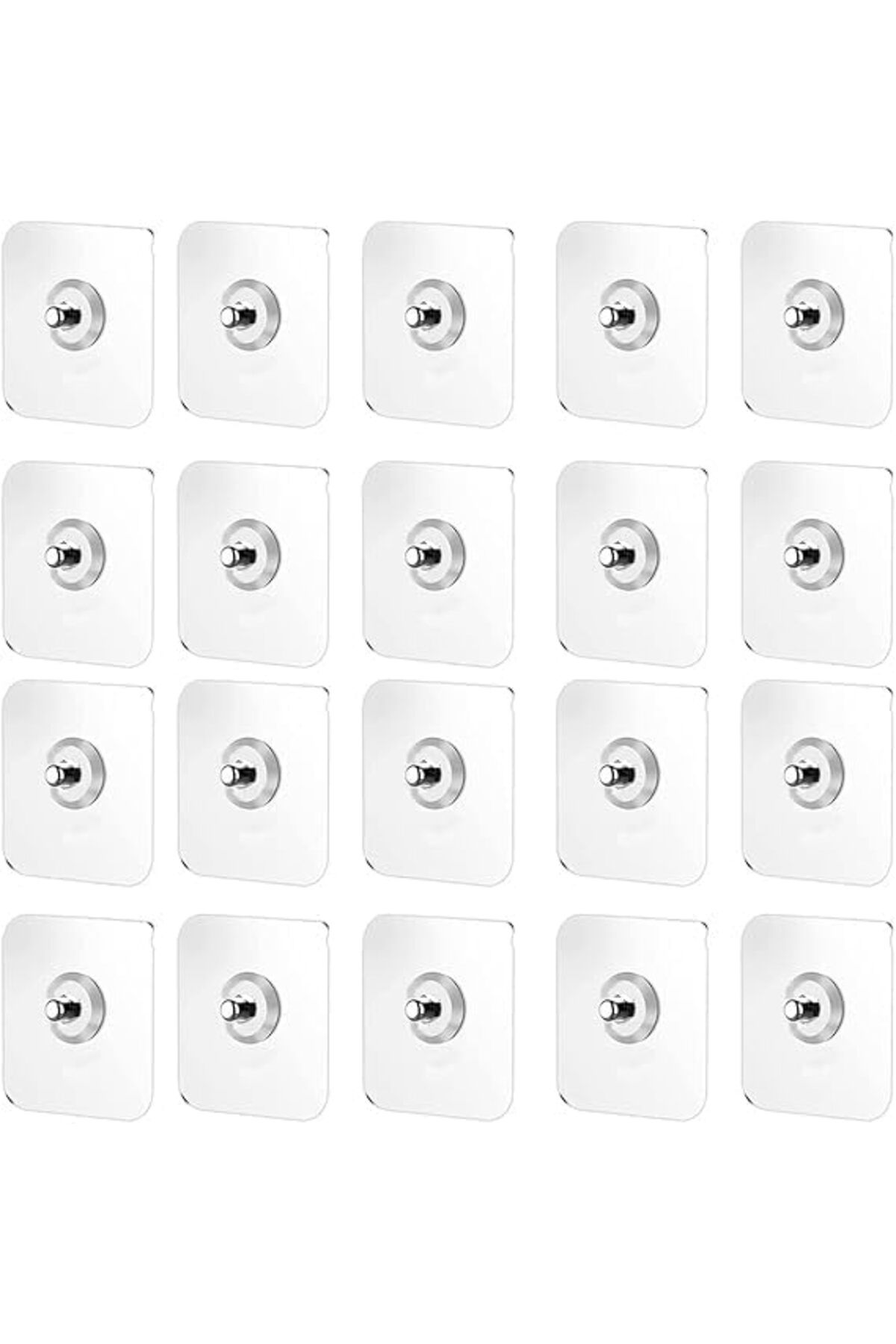 LUXE Kendinden Yapışkanlı VİDA, 20'li Set, 6 kg Taşıma Kapasiteli, 60x60mm ŞEFFAF LXSHP 1055529