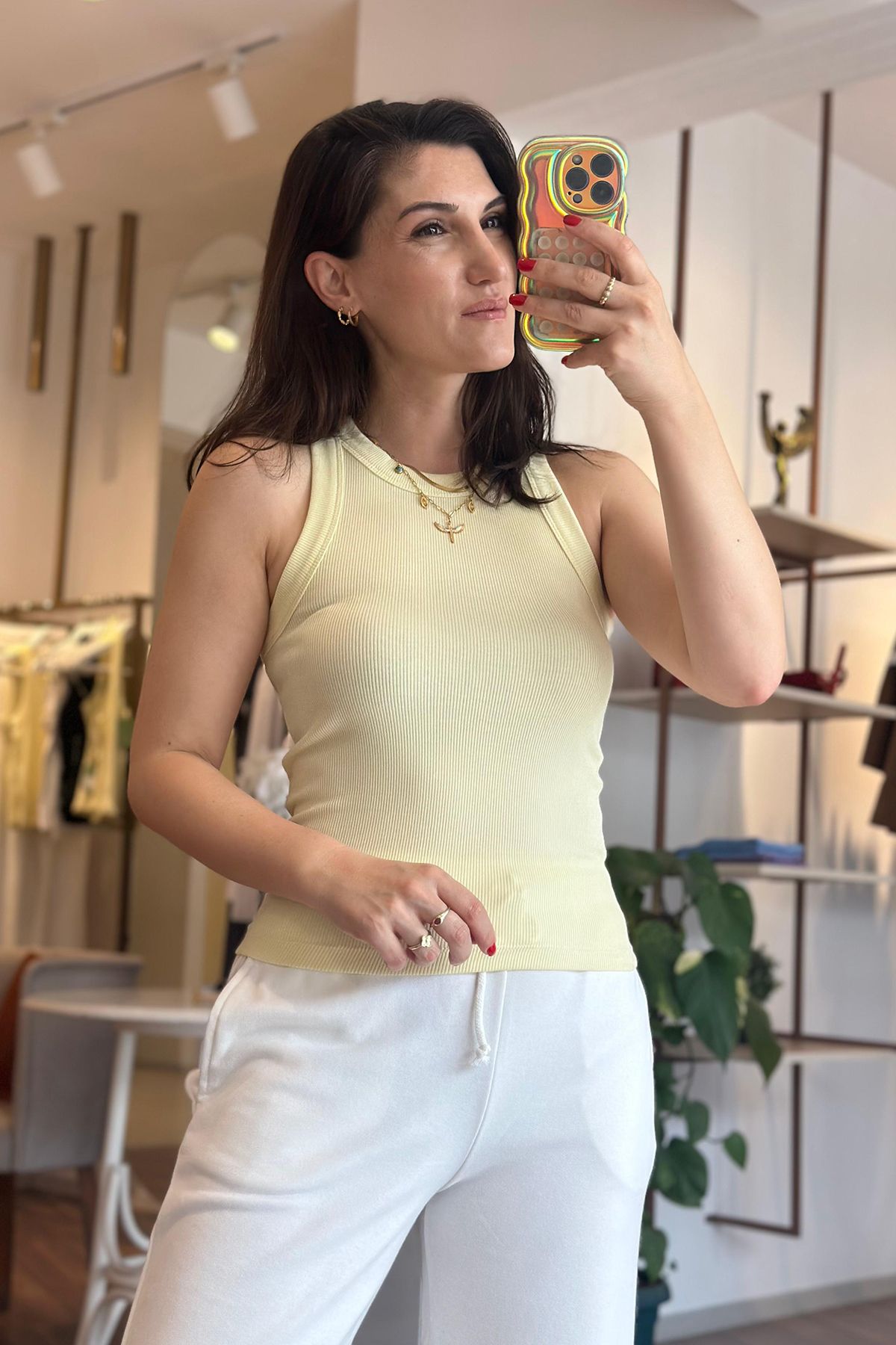 Unique Boutique Sarı Halter Model Likralı Body