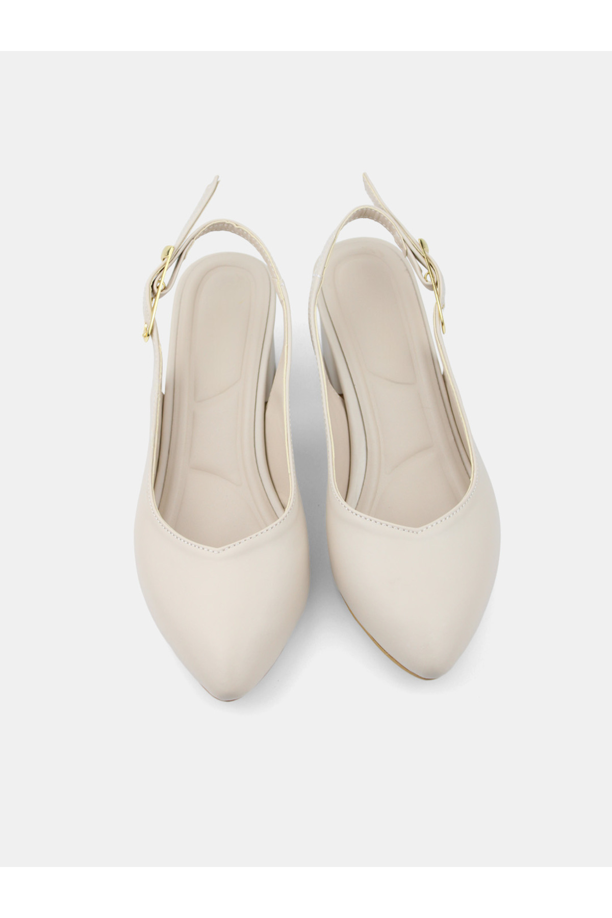MAGGIO-Cream Women's Heeled Shoes Are Narrow Fit, Buy One Size Larger 3