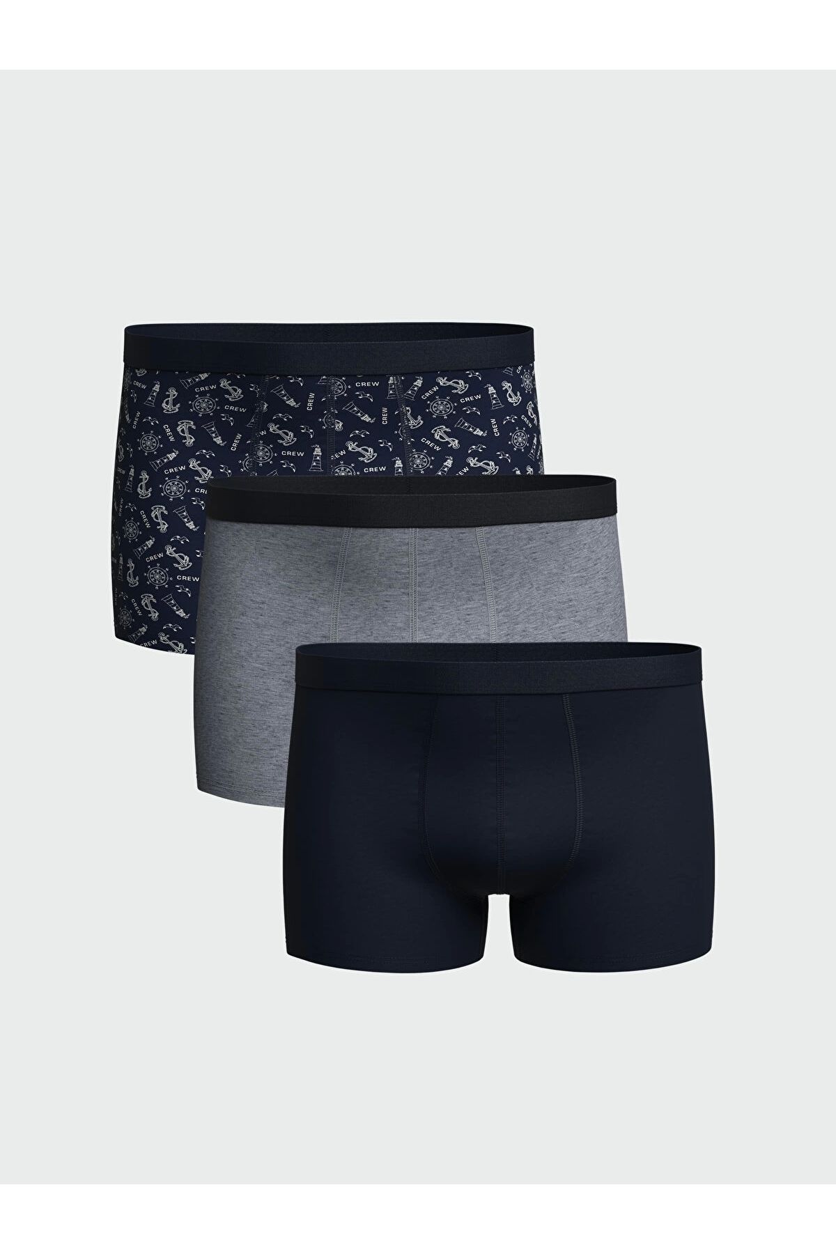 LC Waikiki Lacivert Standart Kalıp Pamuklu Esnek Erkek Boxer 3'lü