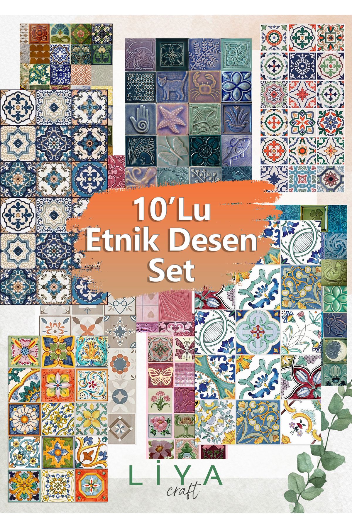 LiyaCraft 10'lu Etnik Sticker Seti Planner Ajanda Bullet Journal Için Uygun Set