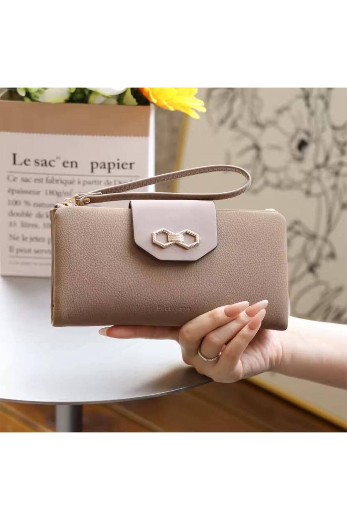 rinkadoll Yeni tasarım kaliteli bileklikli yumuşak doku kullanışlı cüzdan