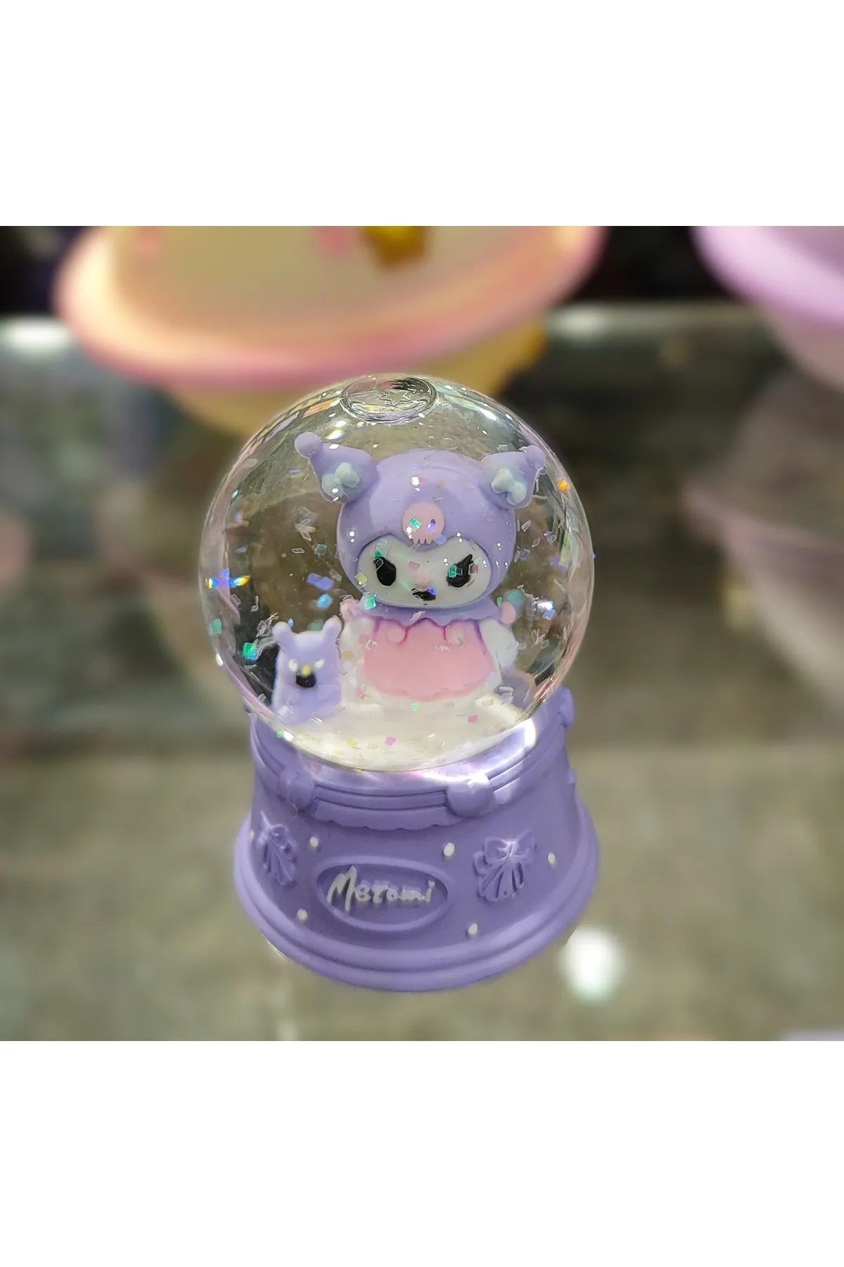 zeynobella Kuromi,melody,cinnamoroll figürlü küçük boy ışıklı kar küresi