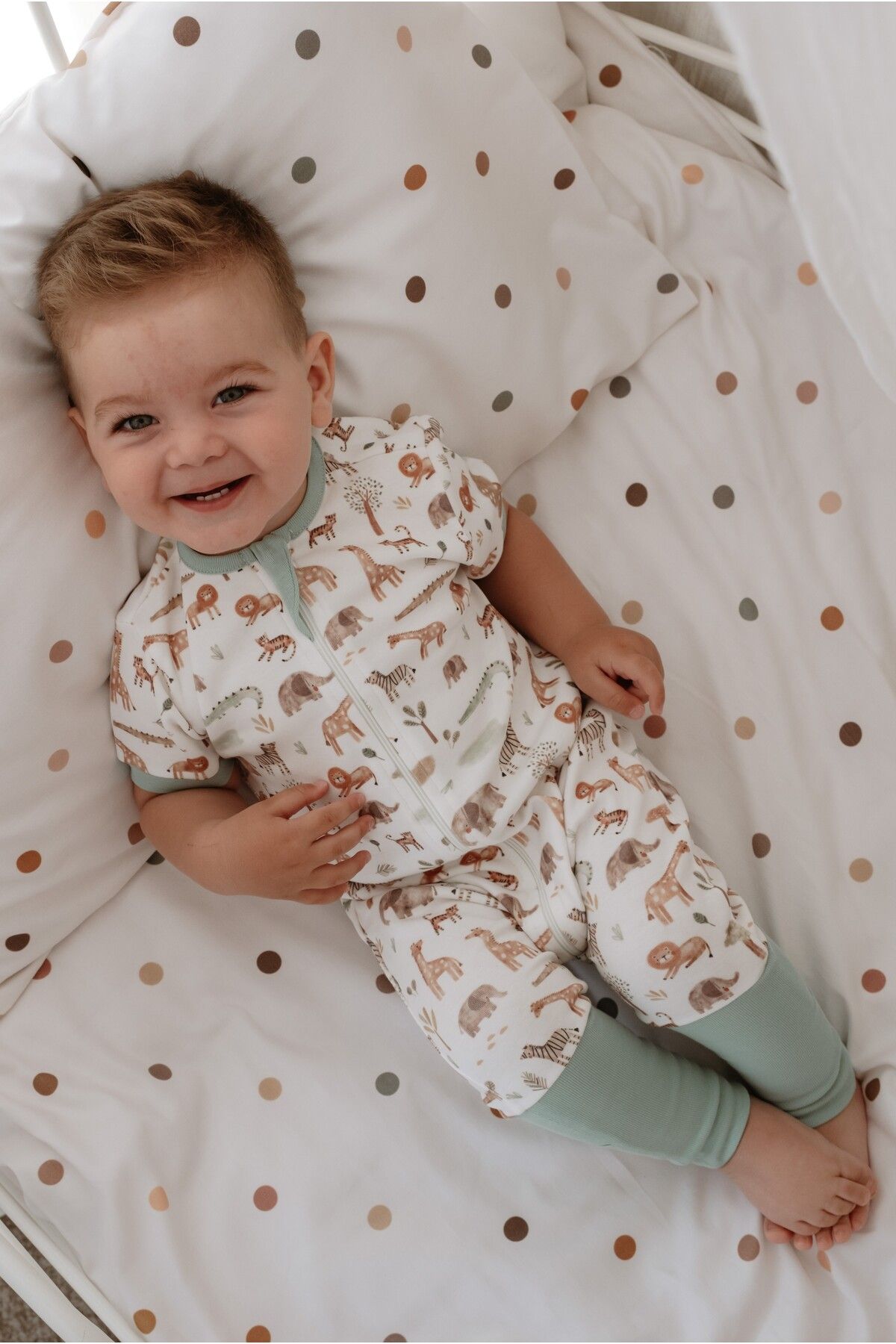 Lollie Baby&Kids 0.5 Tog Yazlık Bebek & Çocuk Uyku Tulumu %100 Pamuk - Safari Hayvanları