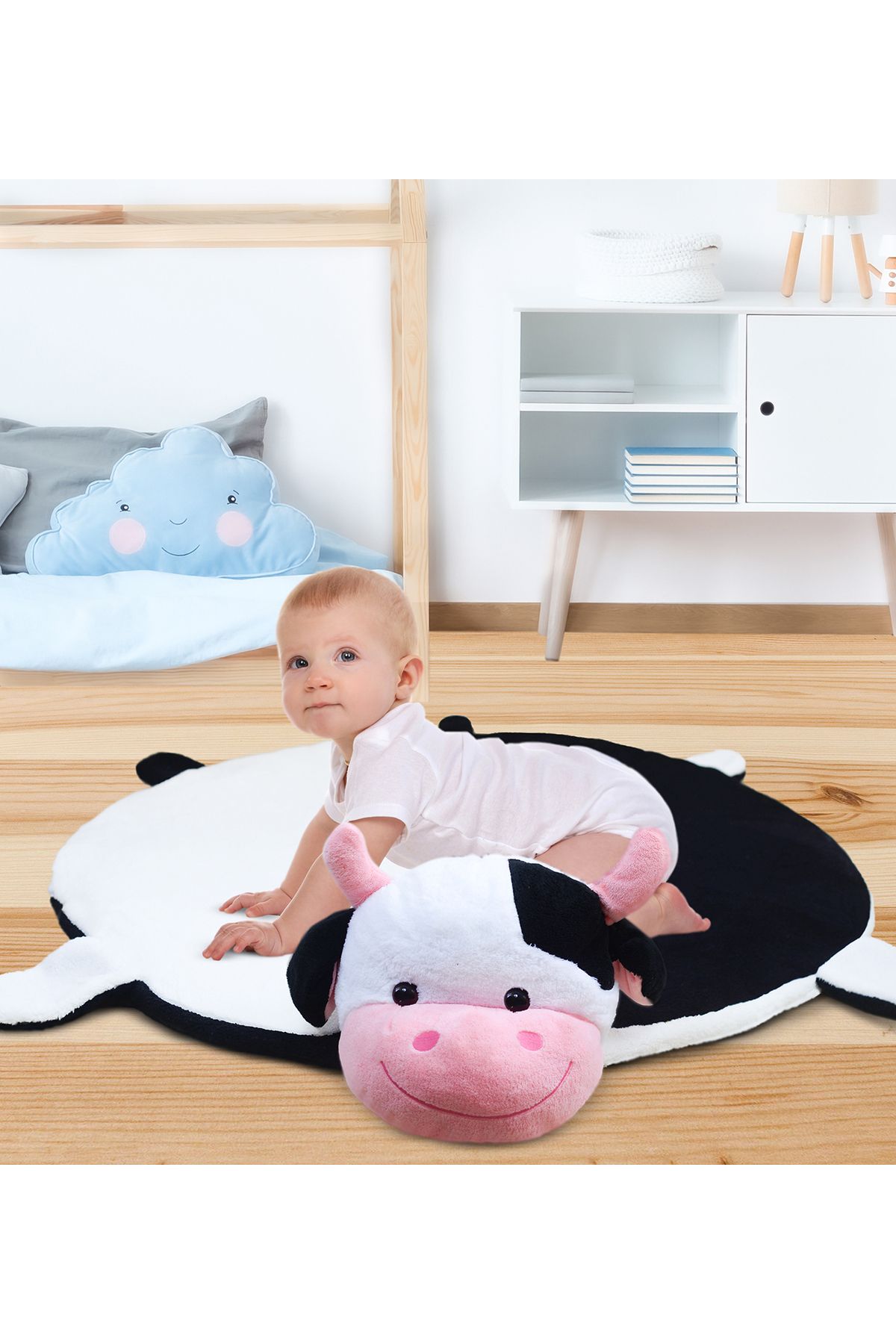 Özgüner Oyuncak Bebek Oyun Halısı 120 Cm İnekli Oyun Matı