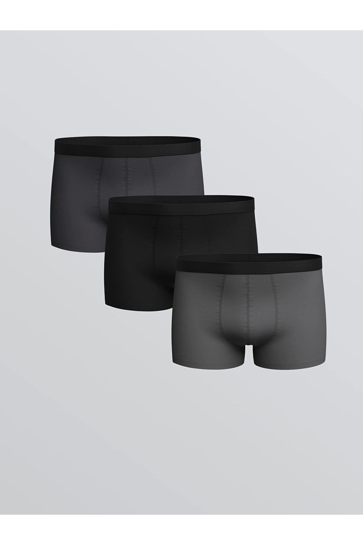 LC Waikiki Gri Standart Kalıp Pamuklu Esnek Erkek Boxer 3'lü