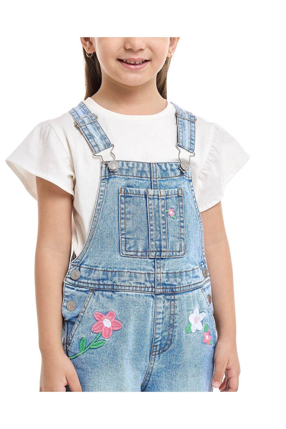 R&B-Embroidered Dungaree with Pockets 5