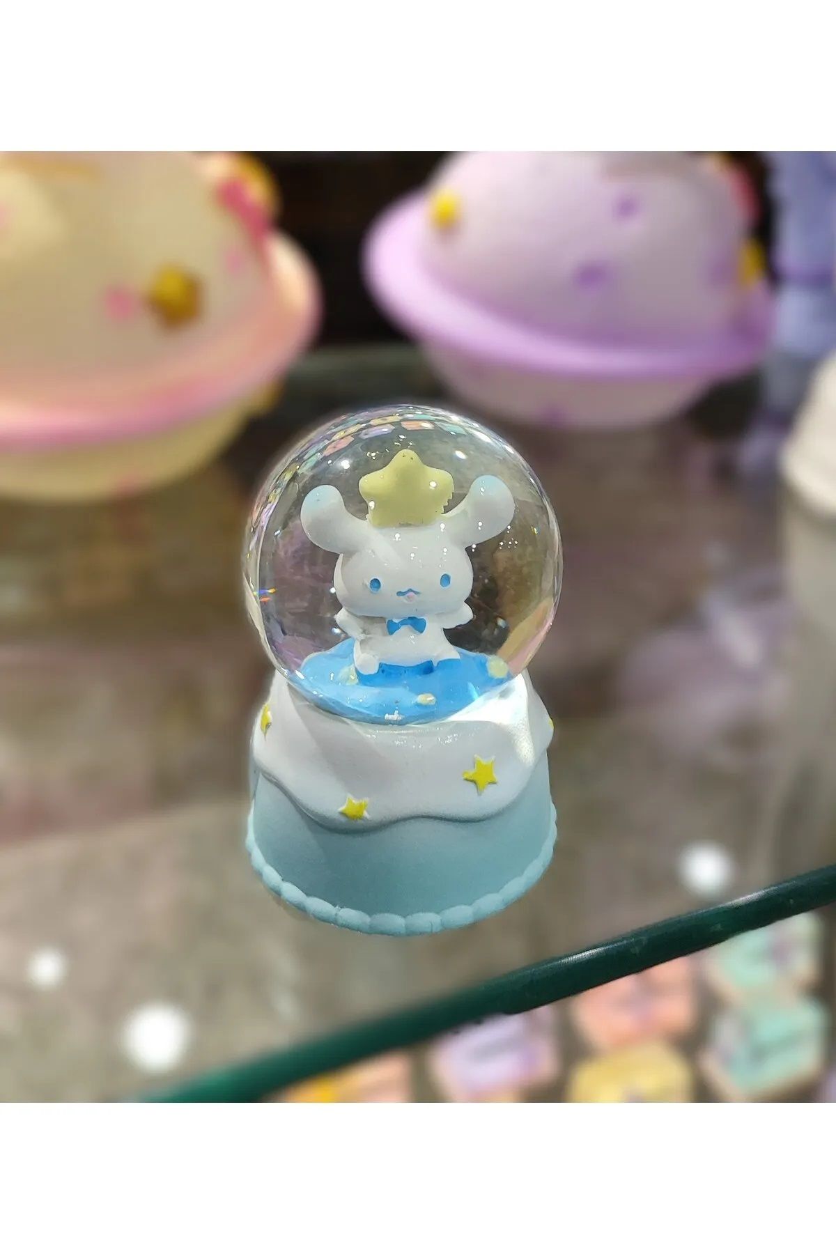 zeynobella Kuromi,melody,cinnamoroll figürlü küçük boy ışıklı kar küresi