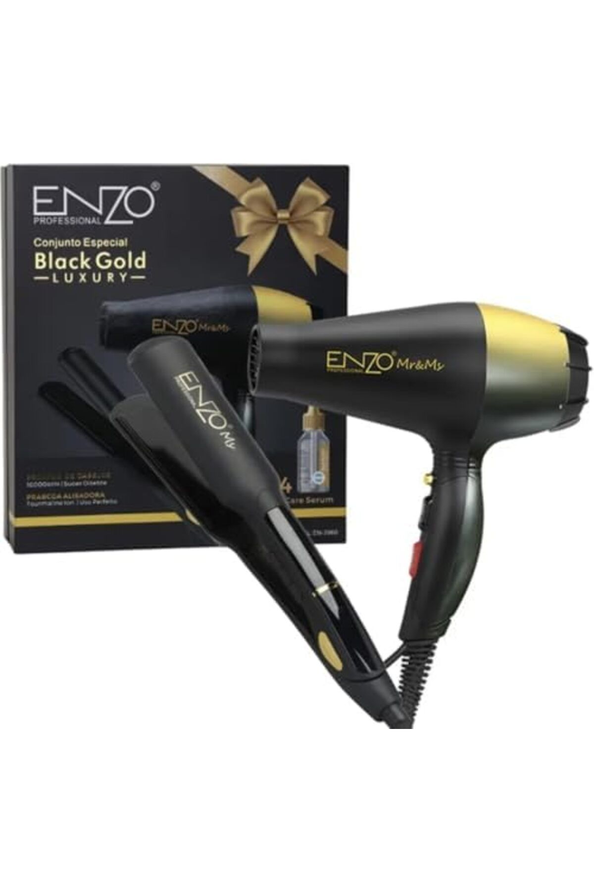 ENZO-EN-3960 Styling Kit: Ionic Dryer + Straightener + Serums - Intl Version 1