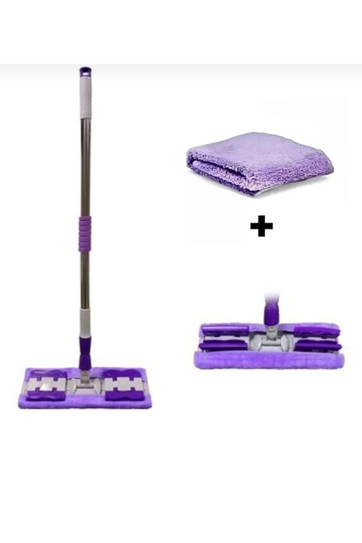 Altijara Mikrofiber Mandallı Mor Renkli Yer Mopu 360°c Döner Başlıklı