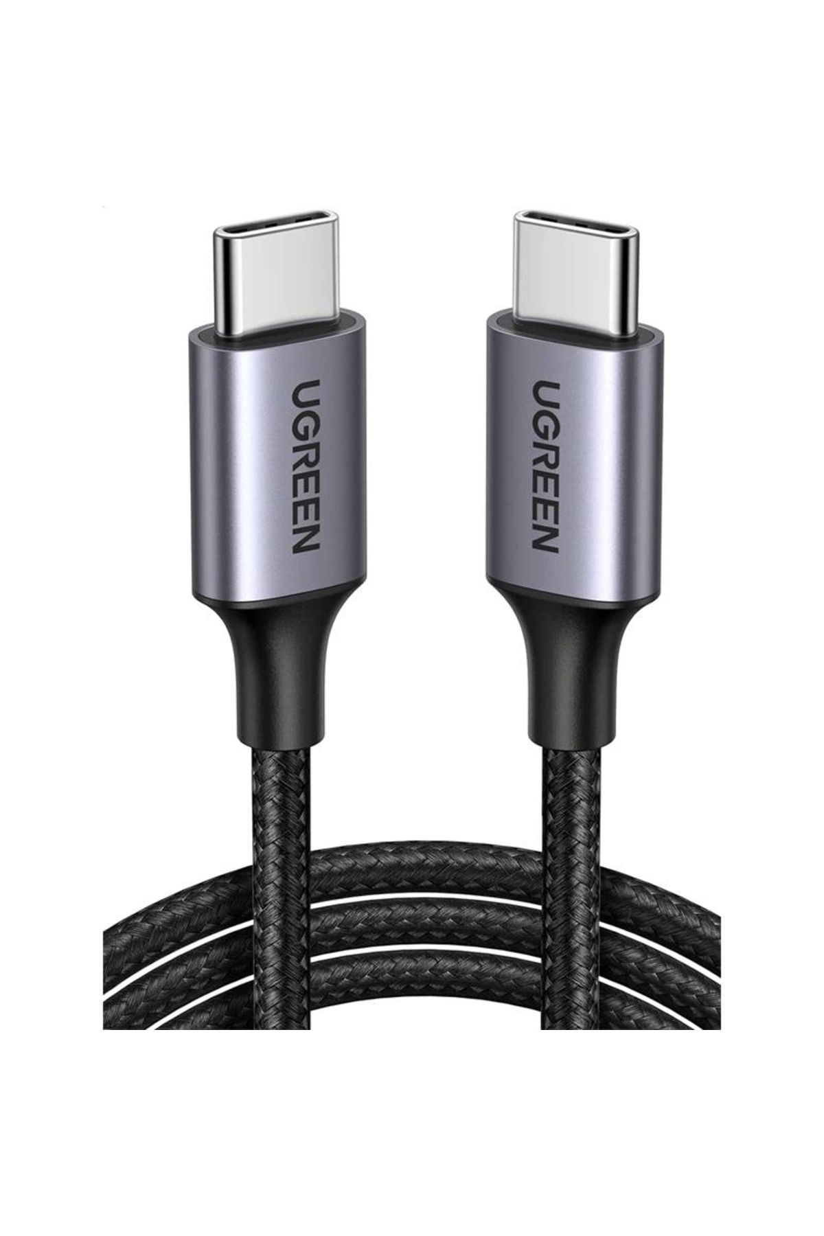 ShopNova UGREEN USB-C 60W 3A QC PD ÖRGÜLÜ HIZLI ŞARJ KABLOSU 2 MT SİYAH 50152