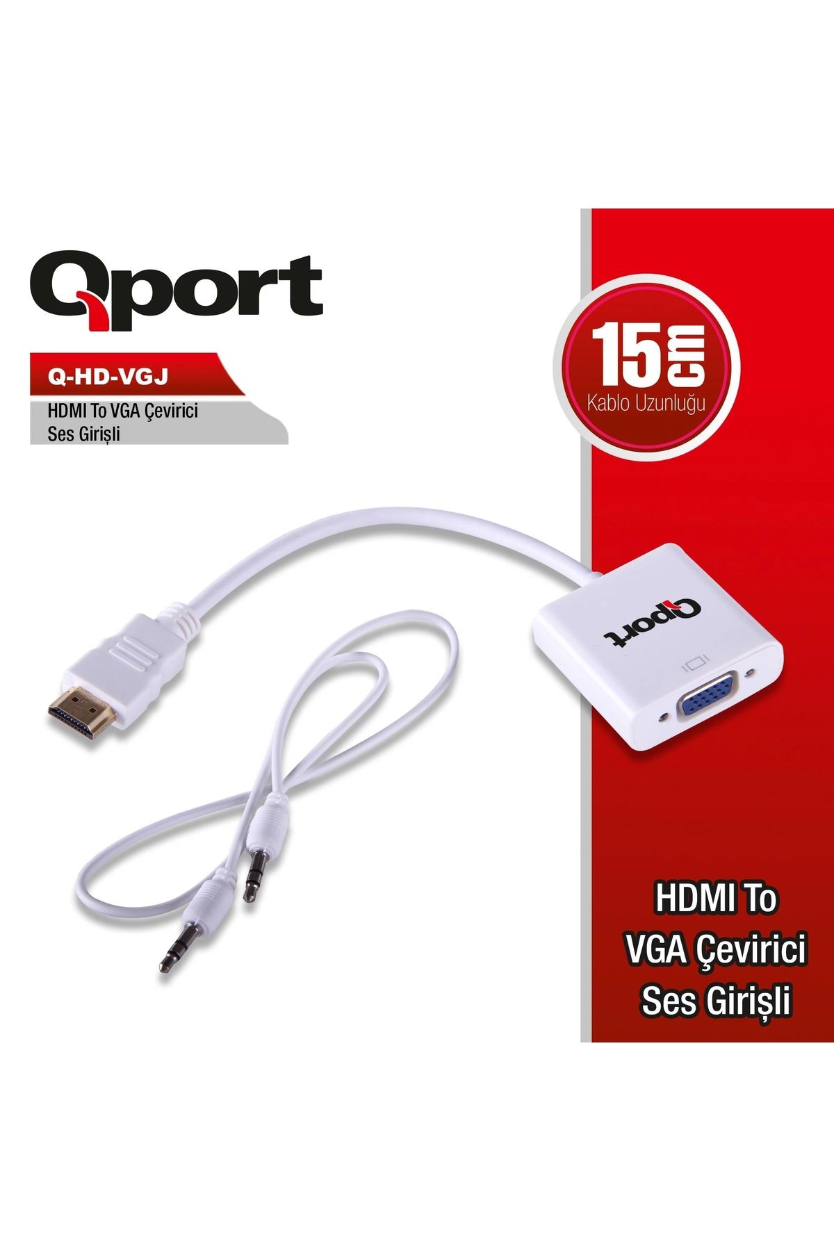 ShopNova QPORT Q-HD-VGJ HVJ HDMI TO VGA CEVIRICI+ SES JACK