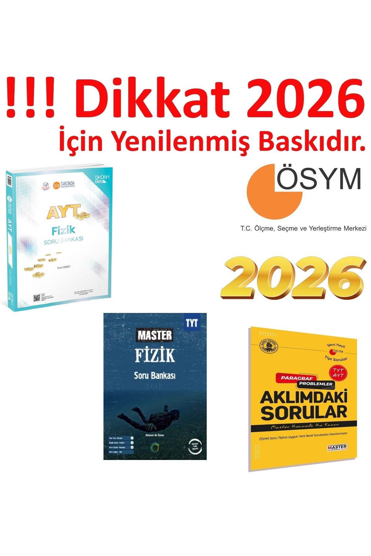 Üç Dört Beş Yayıncılık Üç Dört Beş Yayıncılık AYT Fizik Soru Bankası & Okyanus Yayıncılık TYT Master Fizik Soru Bankası