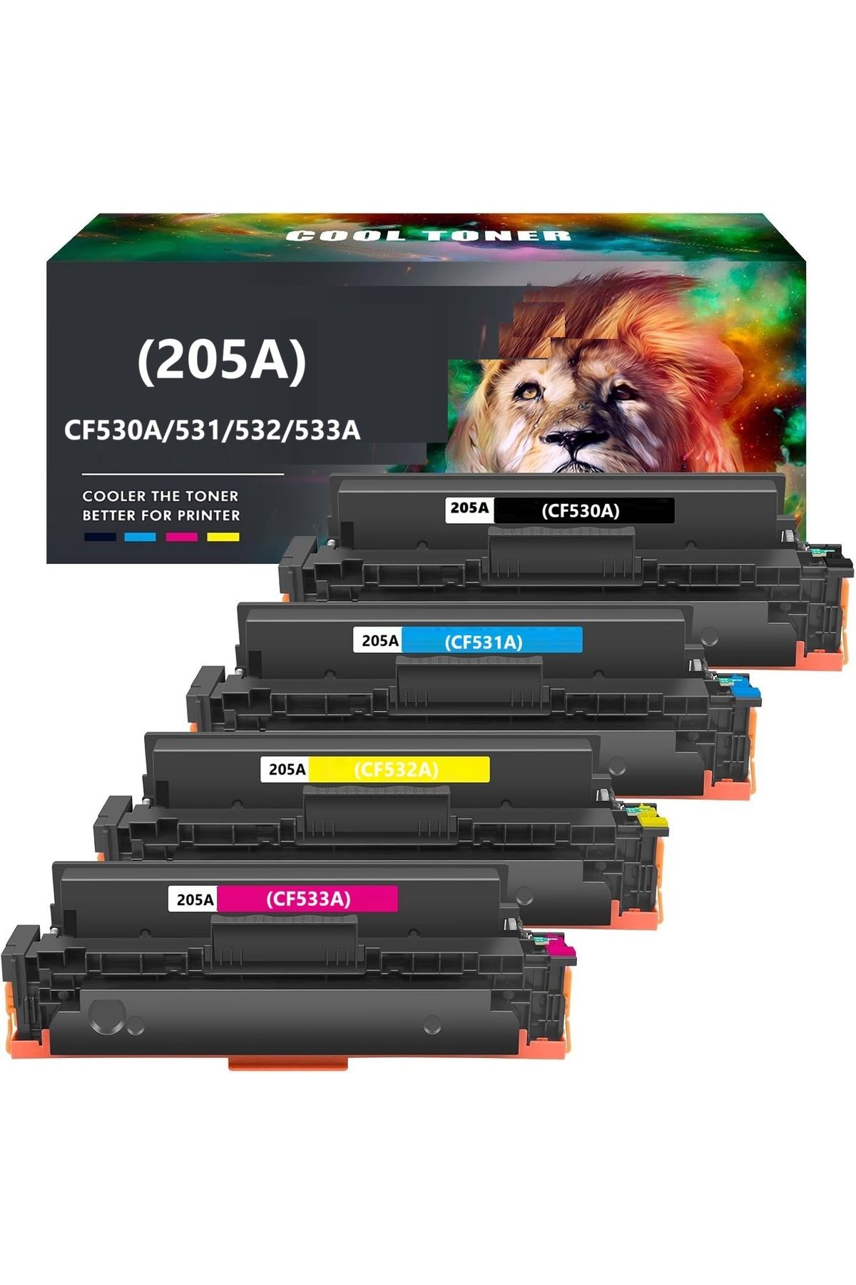 HP 205A (CF530A) HP Color LaserJet Pro M154a/M180n (T6B70A) uyumlu 4 Renk Muadil Toner Seti