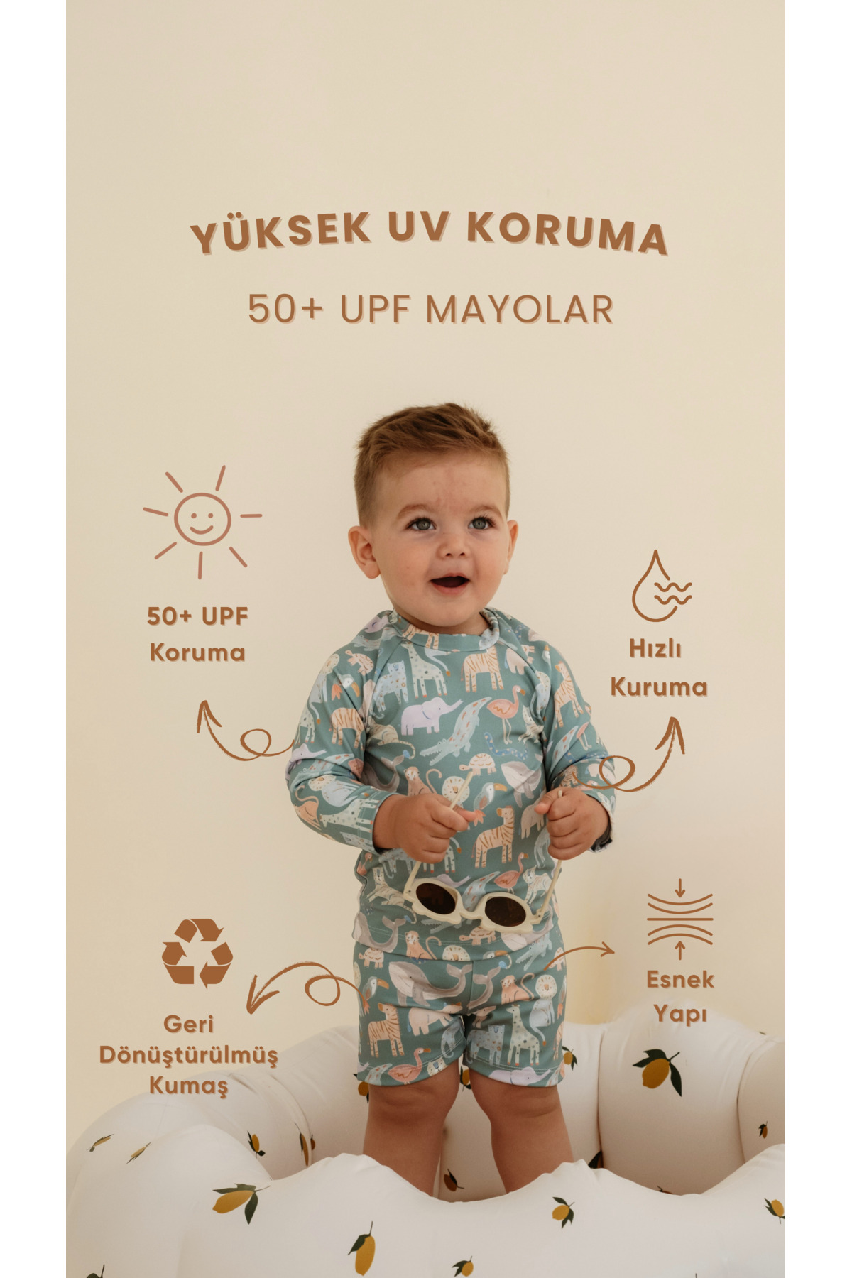 Lollie Baby&Kids Uv Korumalı Mayo 50 Upf Bebek & Çocuk - Safari fotoğrafı 6 (önizleme)