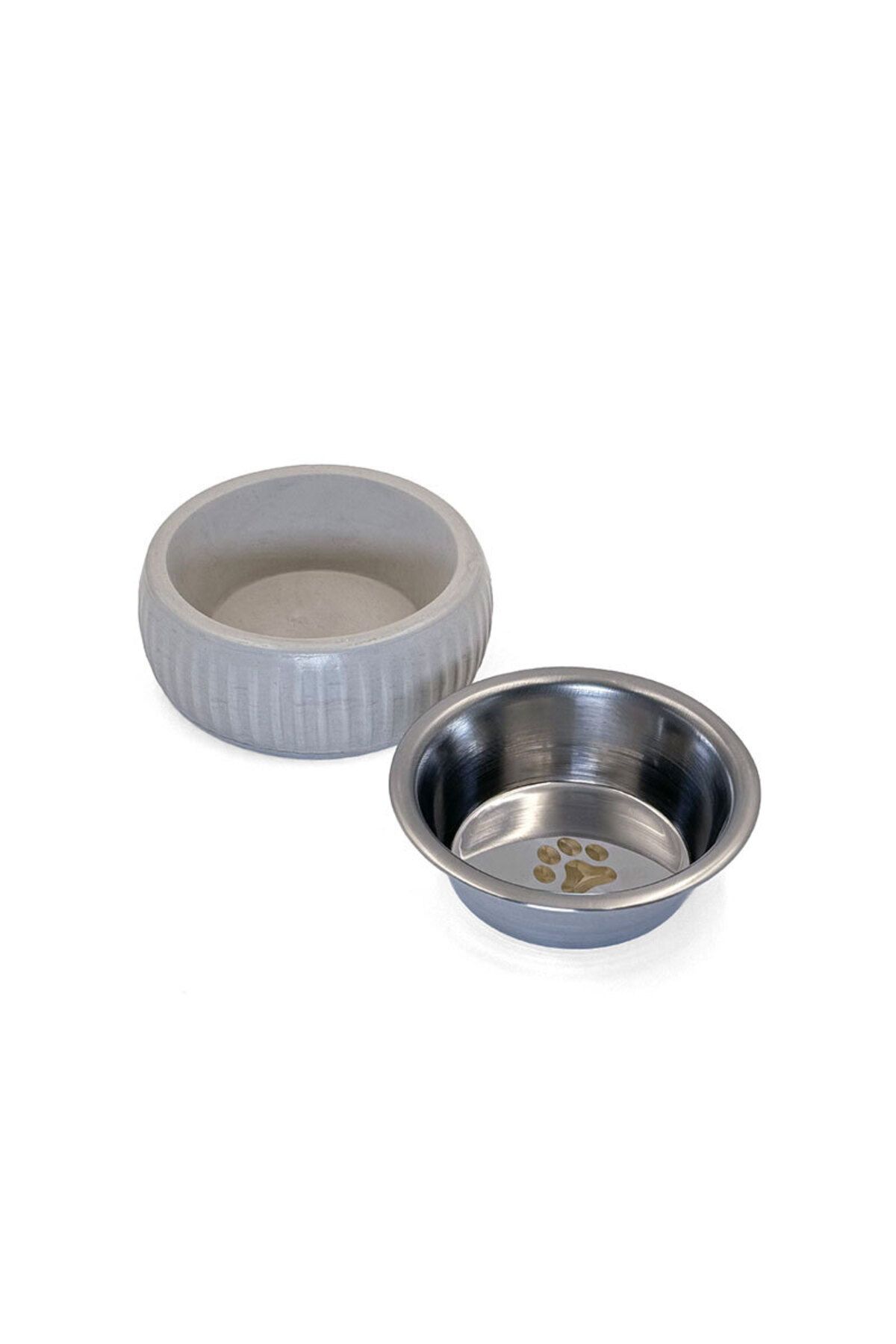 kuzenler store Mikopet Organik Seramik Mama Kabı Gri